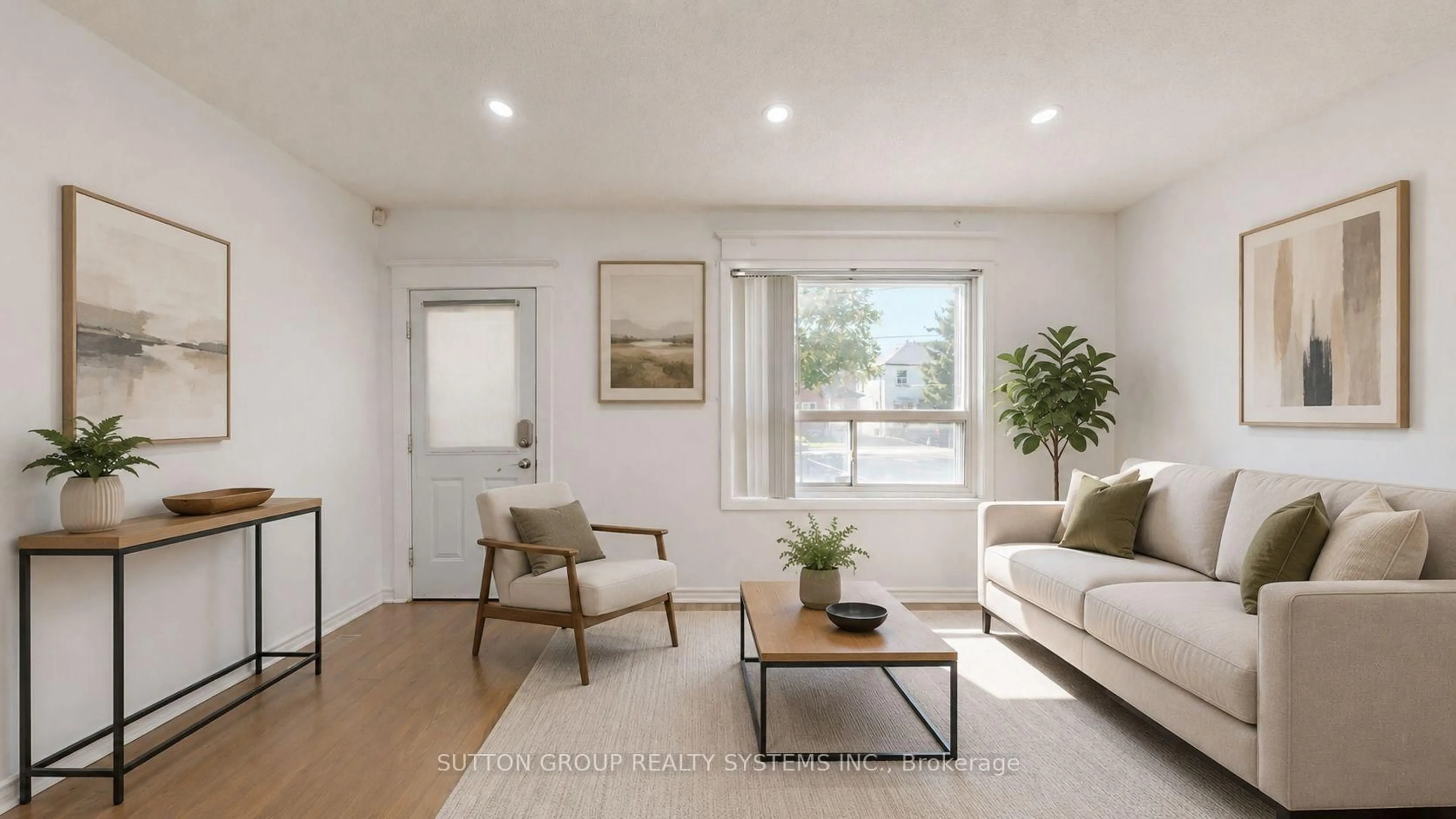 Living room with furniture, wood/laminate floor for 128 Northland Ave, Toronto Ontario M6N 2E2