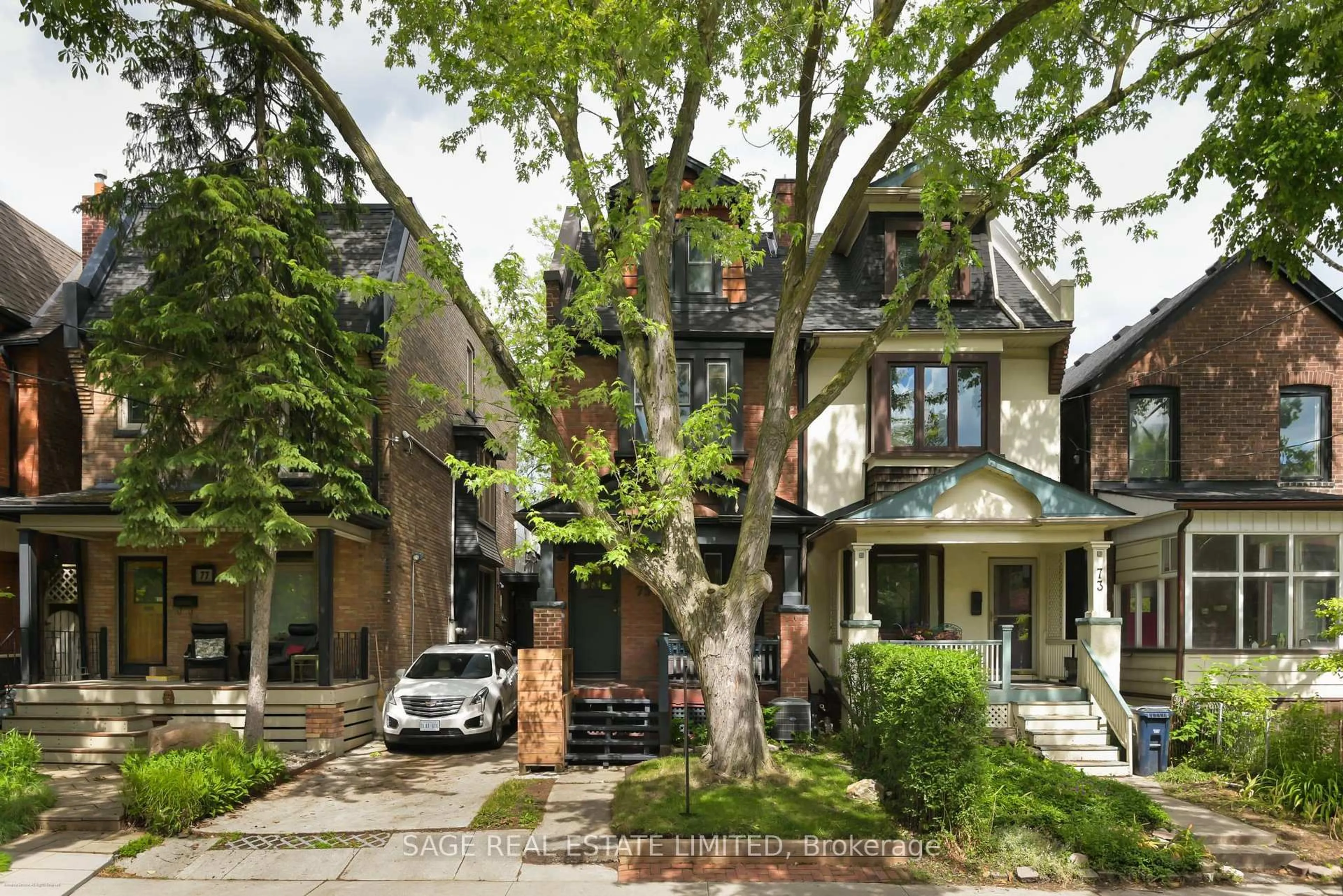 Home with brick exterior material, street for 75 Fuller Ave, Toronto Ontario M6R 2C4