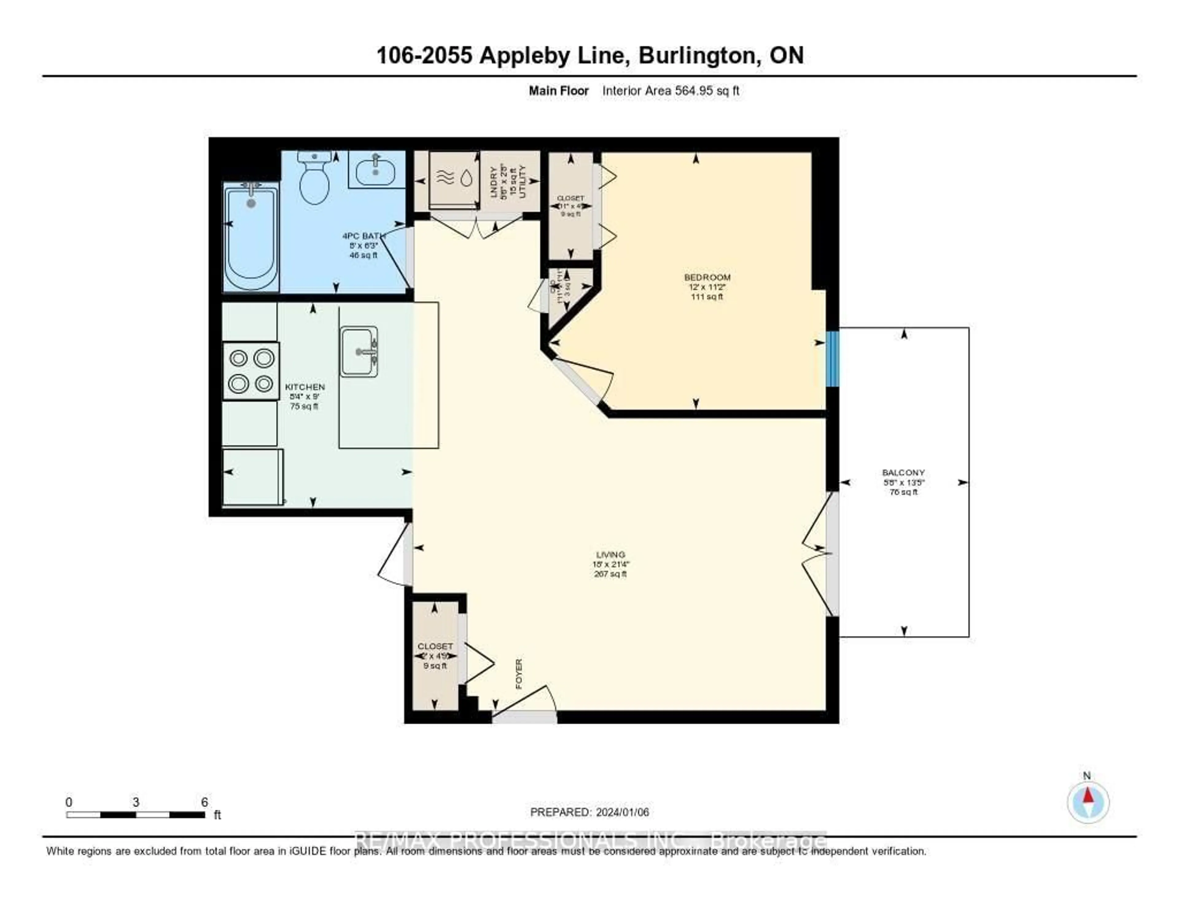 Floor plan for 2055 Appleby Line #106, Burlington Ontario L7L 7H1