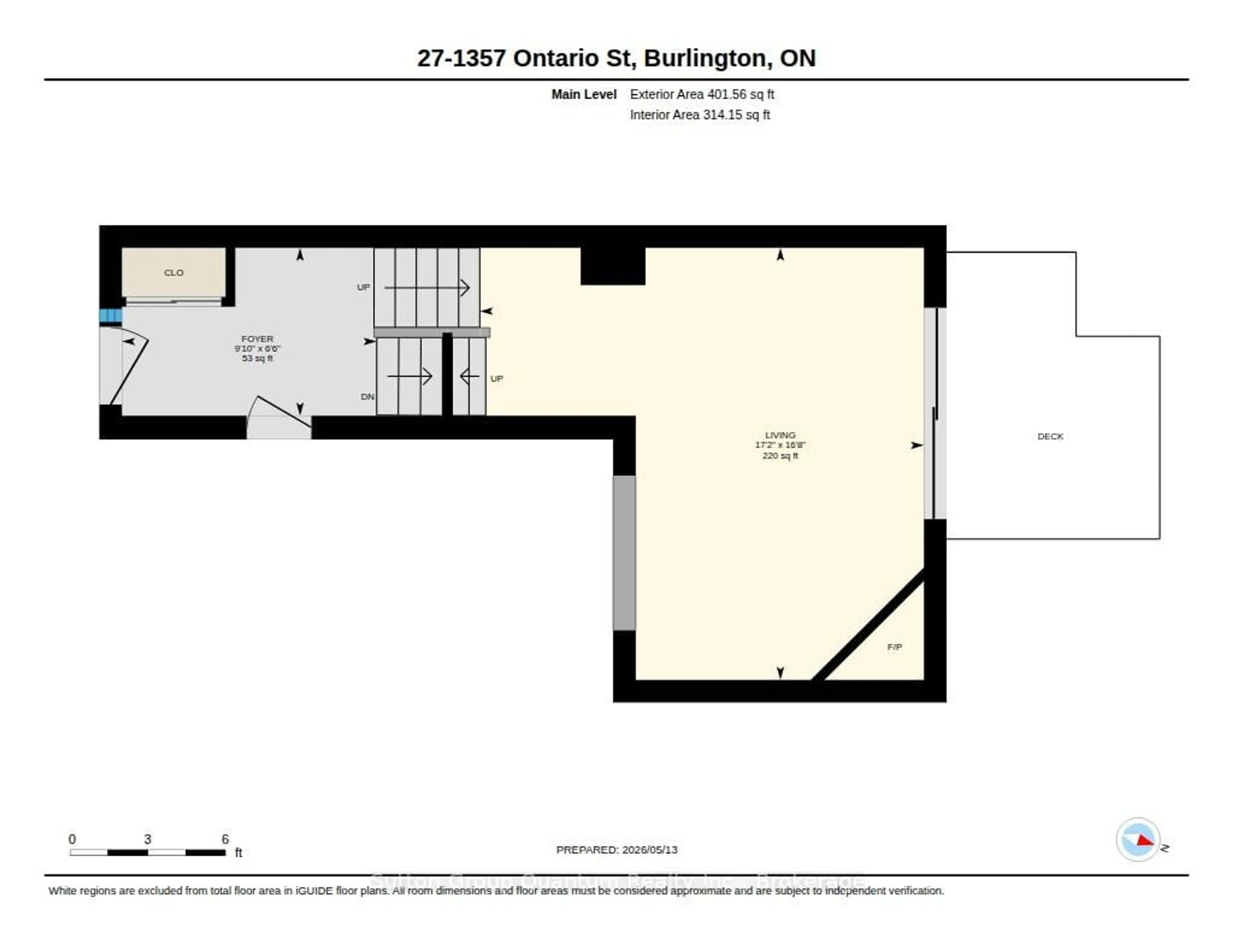 Floor plan for 1357 Ontario St #27, Burlington Ontario L7S 1E9