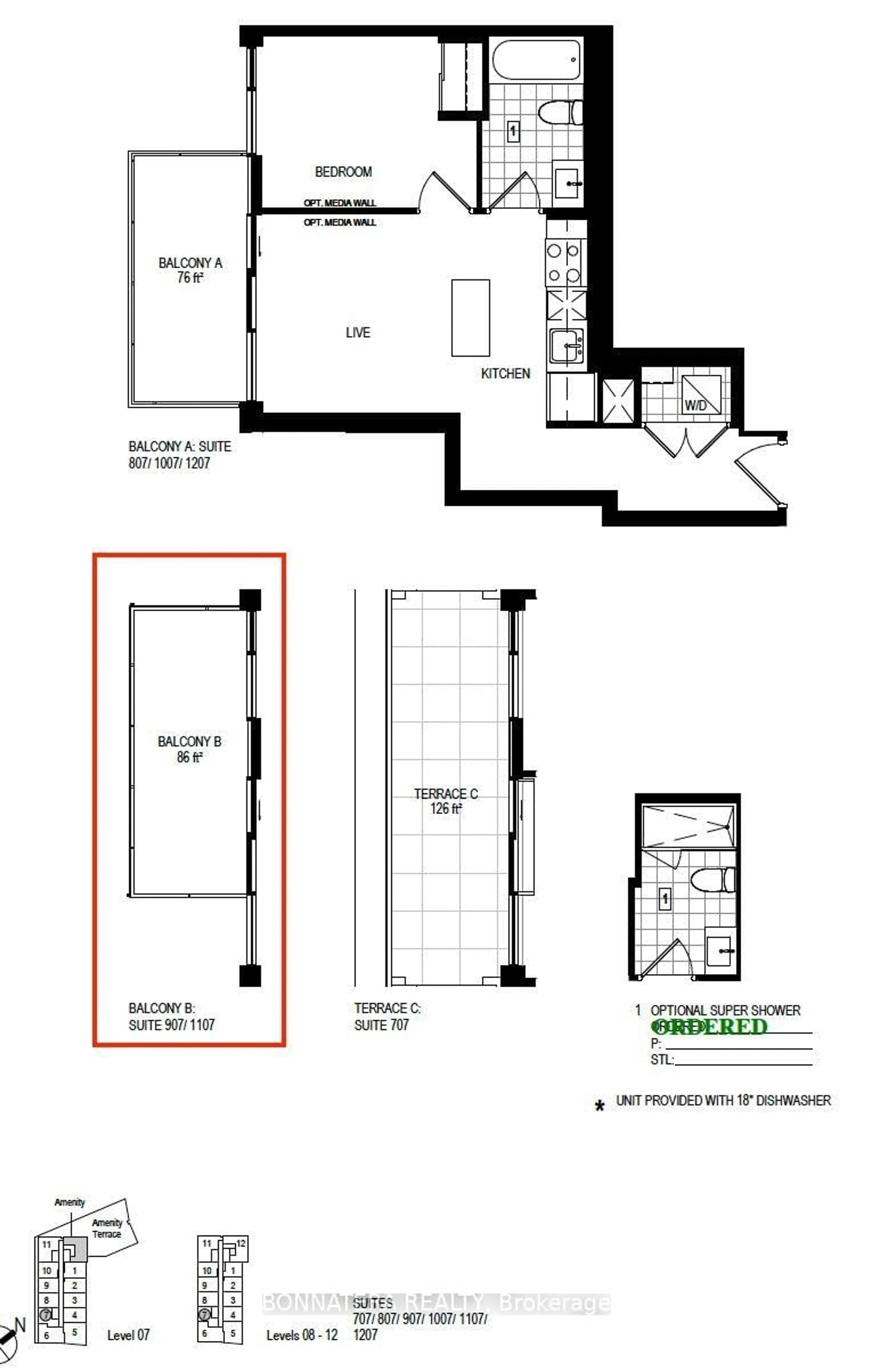 Floor plan for 3006 William Cutmore Blvd #907, Oakville Ontario L6H 8A4