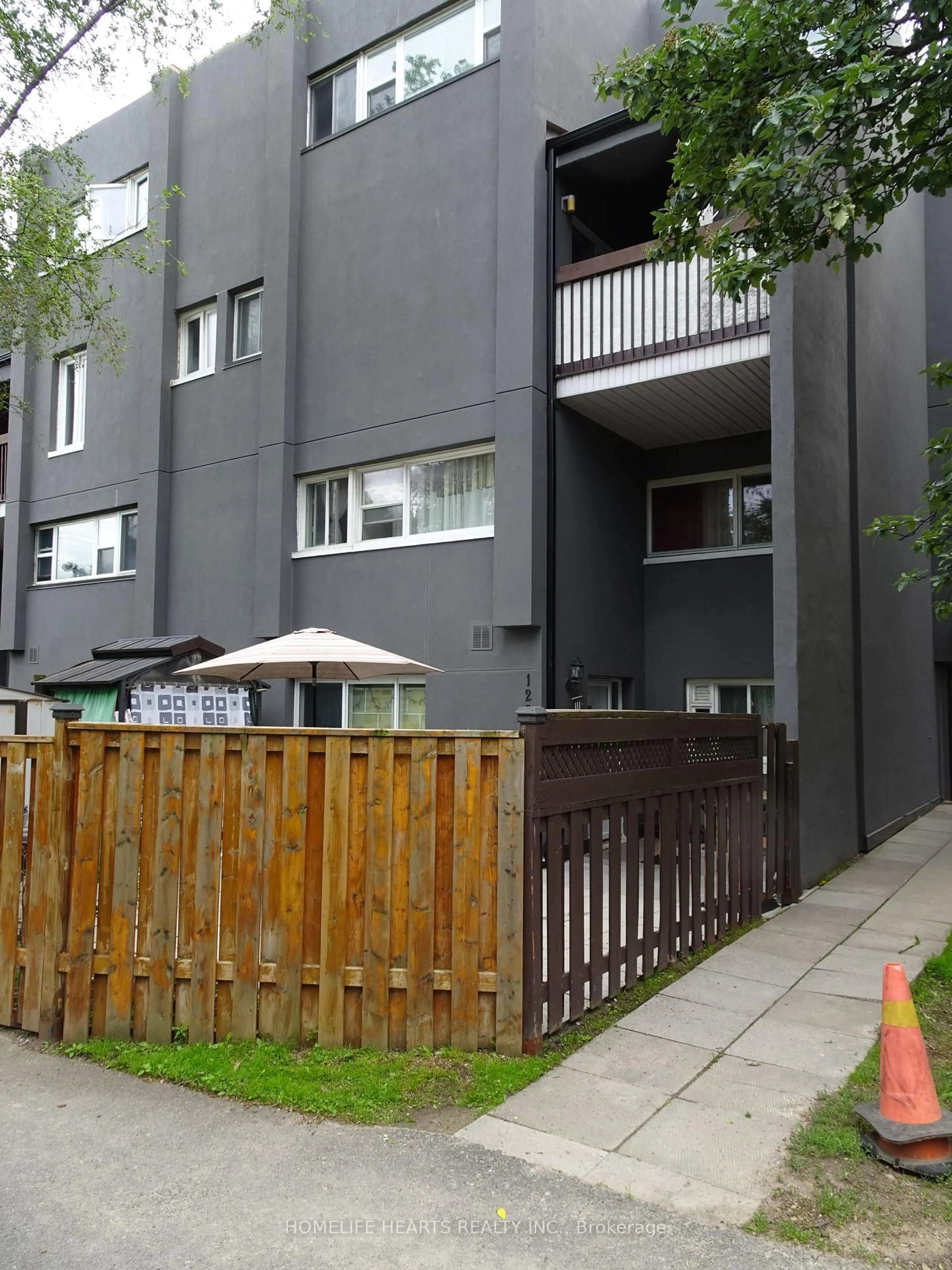 Balcony in the apartment, street for 3040 Constitution Blvd #122, Mississauga Ontario L4Y 3X7