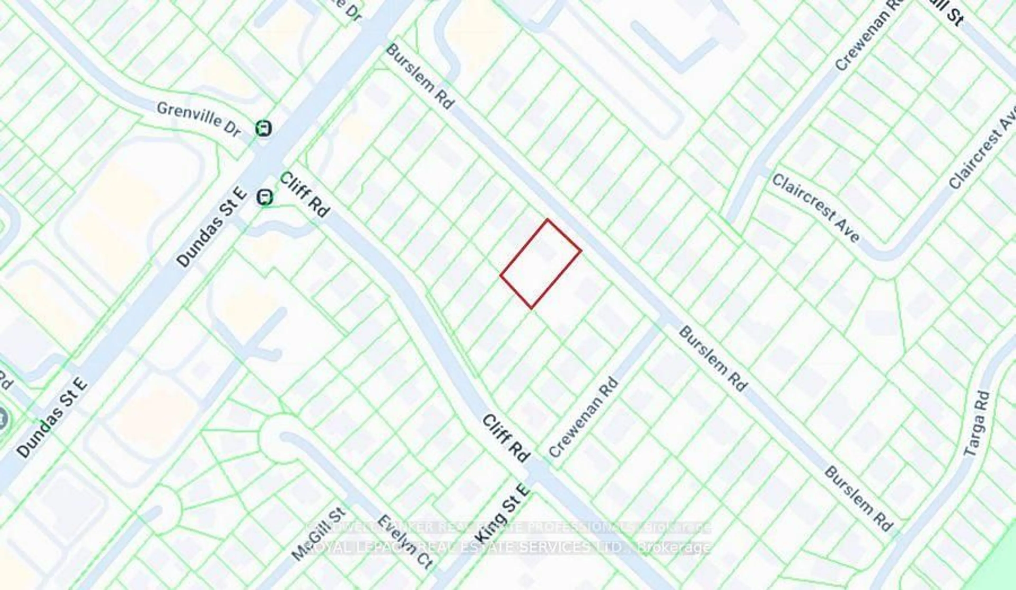 Picture of a map for 2556 Burslem Rd, Mississauga Ontario L5A 2R6