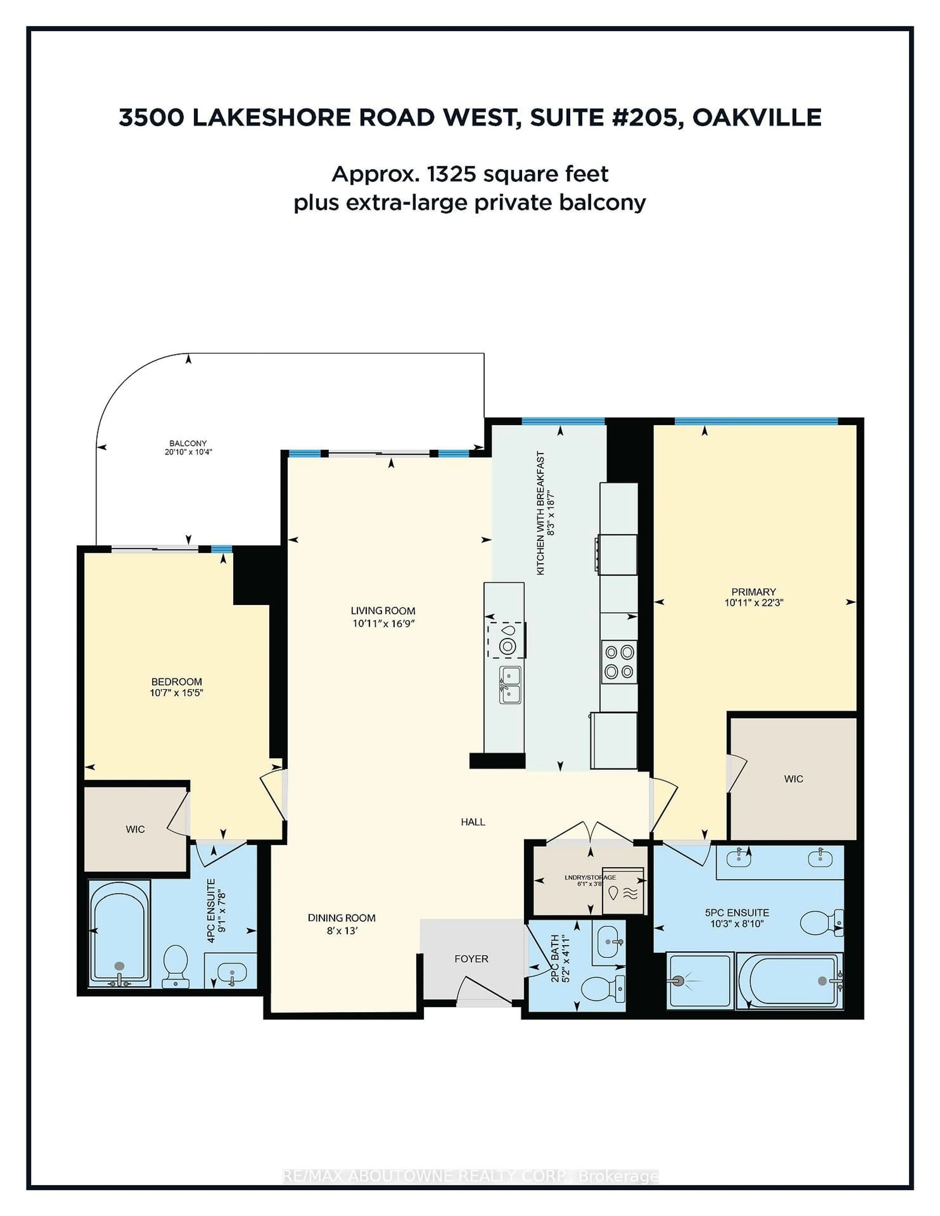 Floor plan for 3500 Lakeshore Rd #205, Oakville Ontario L6L 0B4