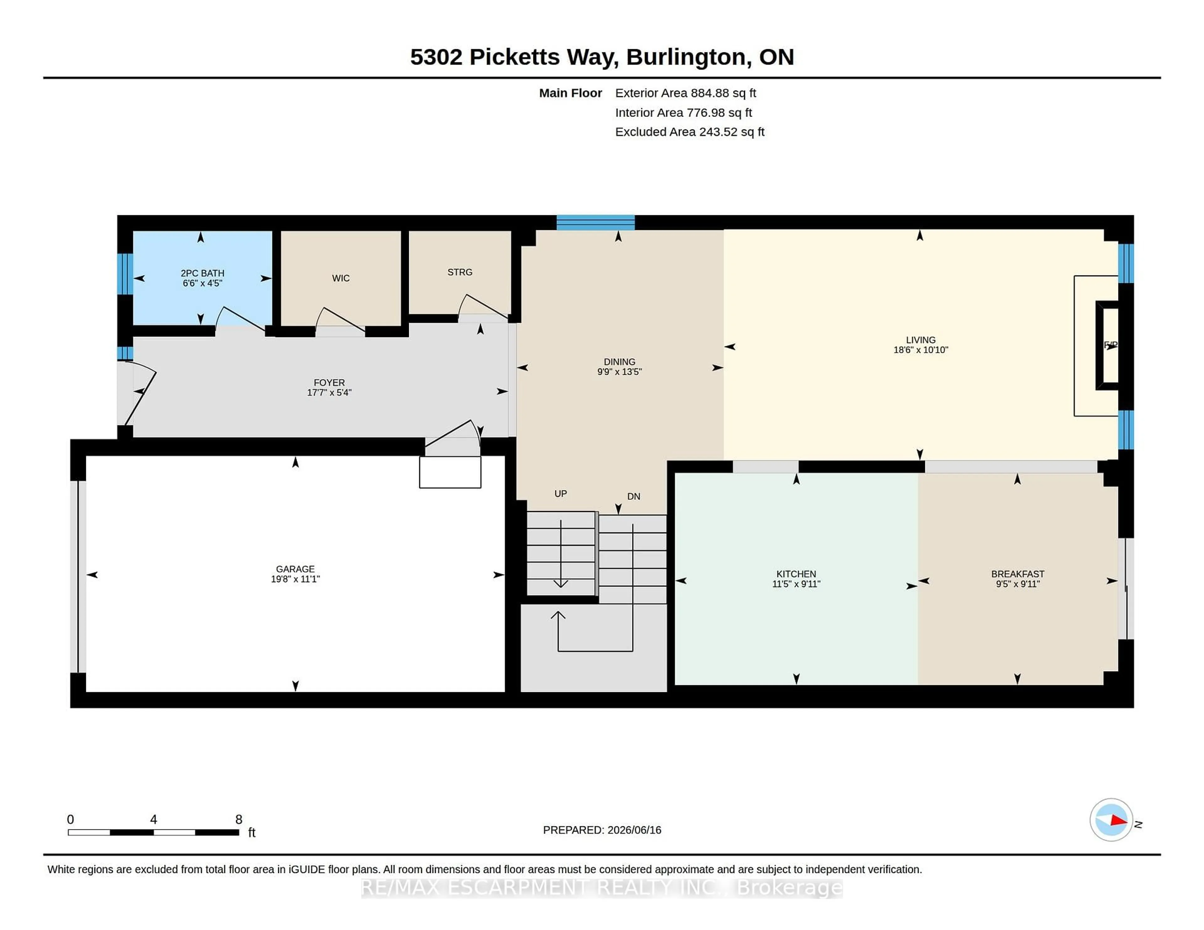 Floor plan for 5302 Picketts Way, Burlington Ontario L7L 7J6