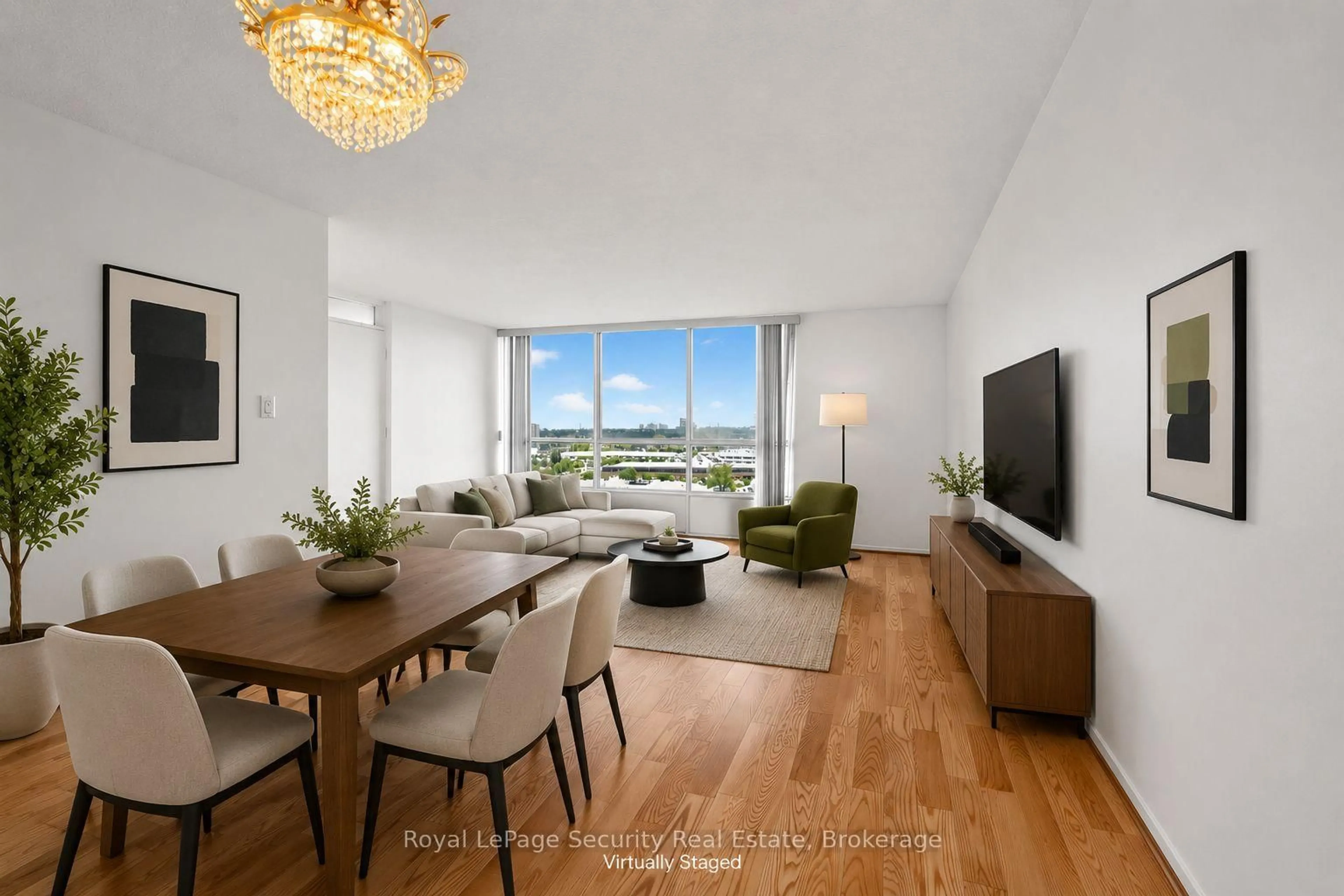 Living room with furniture, unknown for 10 Martha Eaton Way #1702, Toronto Ontario M6M 5B3