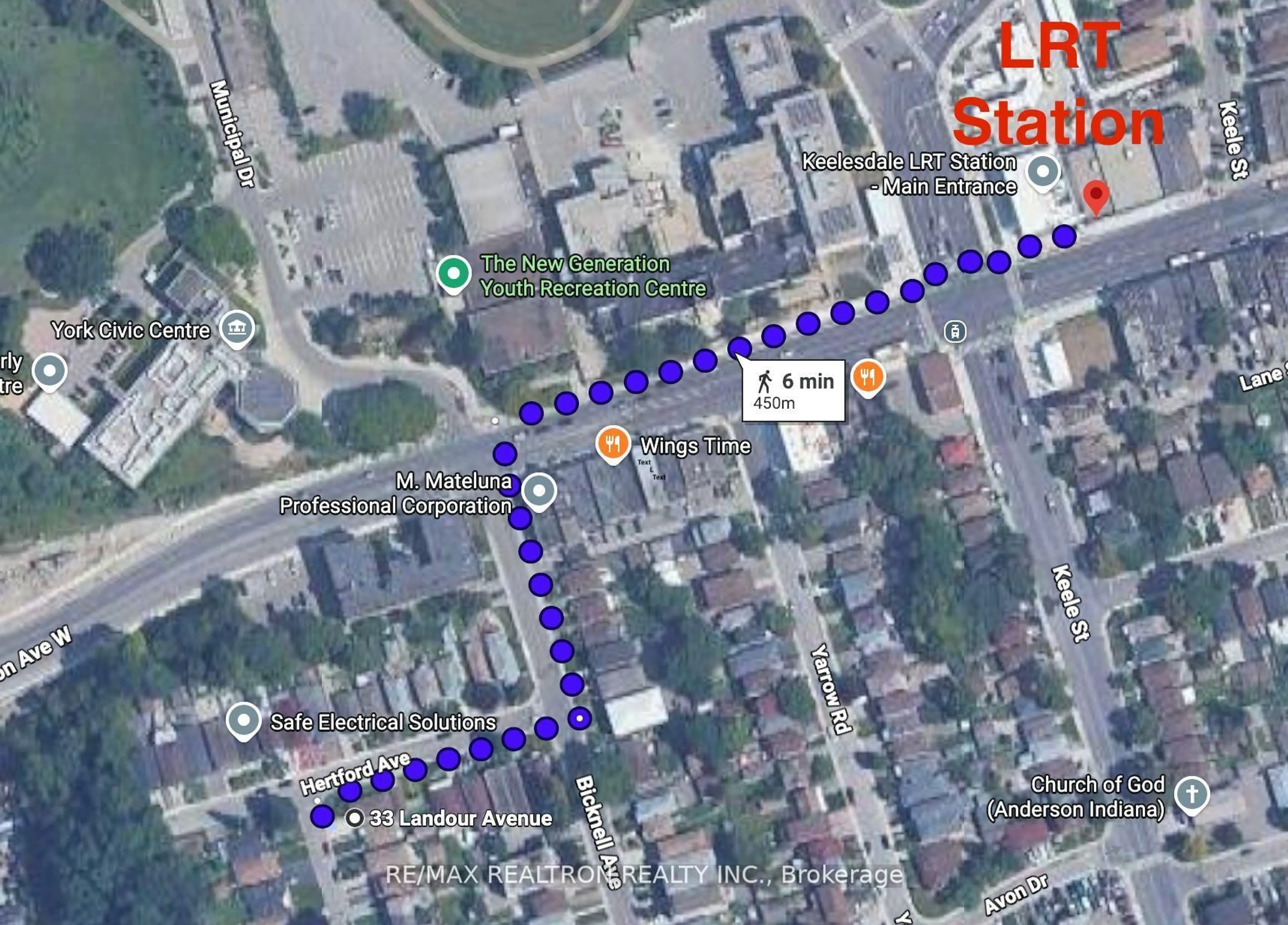 Picture of a map for 33 Landour Ave, Toronto Ontario M6M 4J3