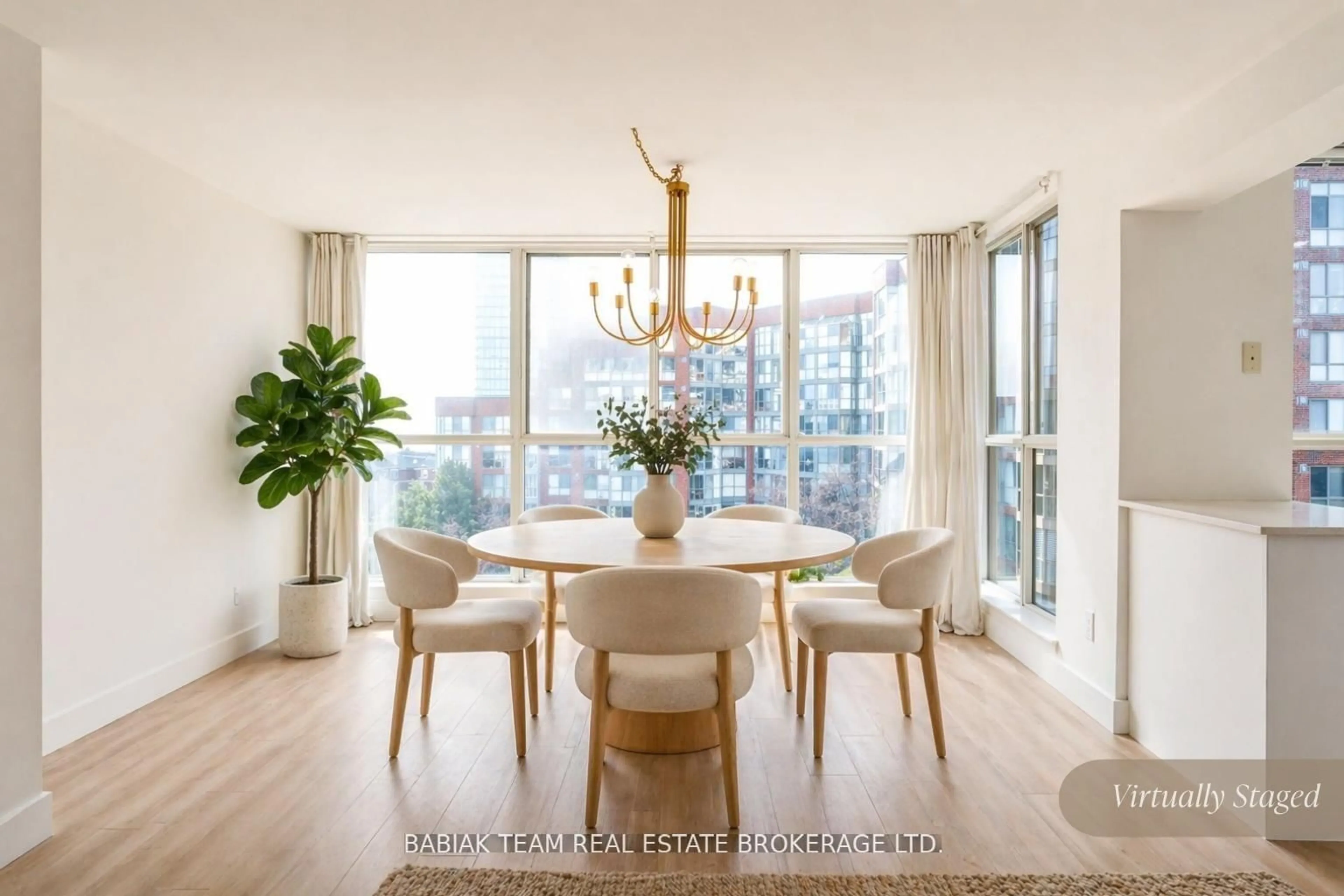 Dining room, wood/laminate floor for 24 Southport St #752, Toronto Ontario M6S 4Z1