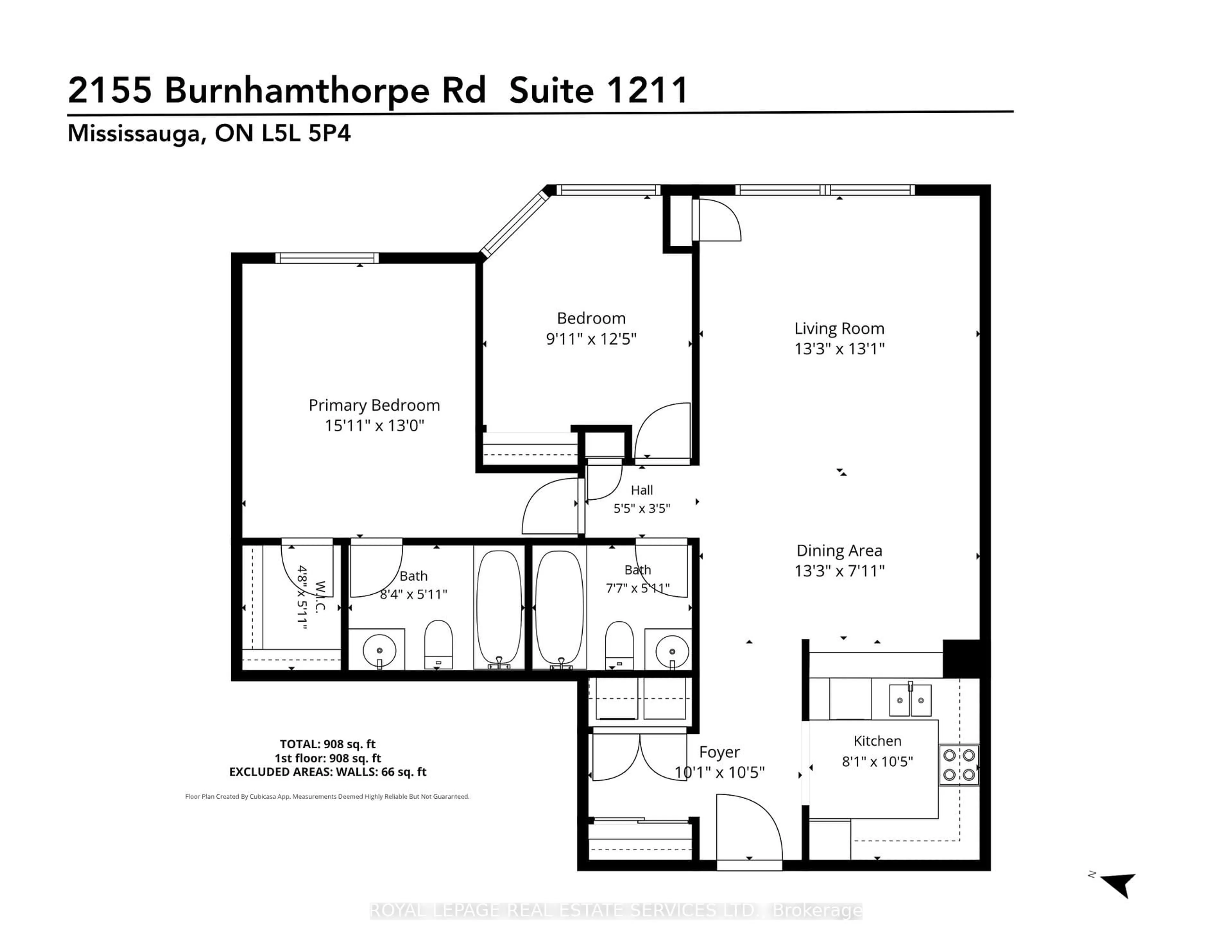 Floor plan for 2155 Burnhamthorpe Rd #1211, Mississauga Ontario L5L 5P4