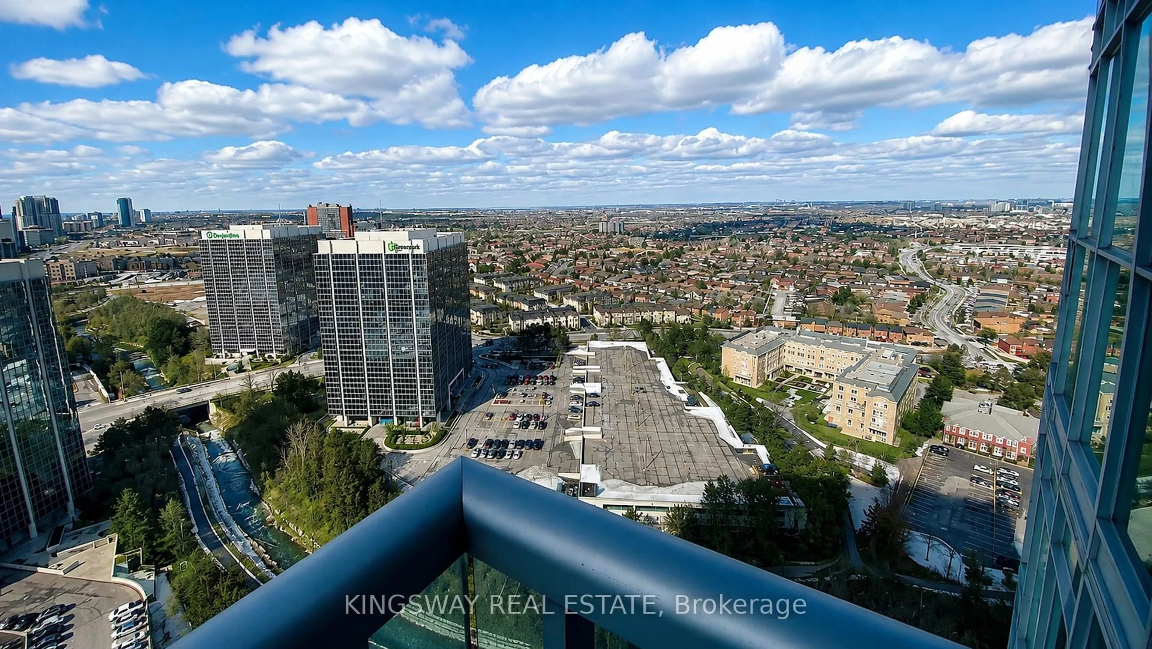 A pic from outside/outdoor area/front of a property/back of a property/a pic from drone, city buildings view from balcony for 80 ABSOLUTE Ave #2709, Mississauga Ontario L4Z 0A5
