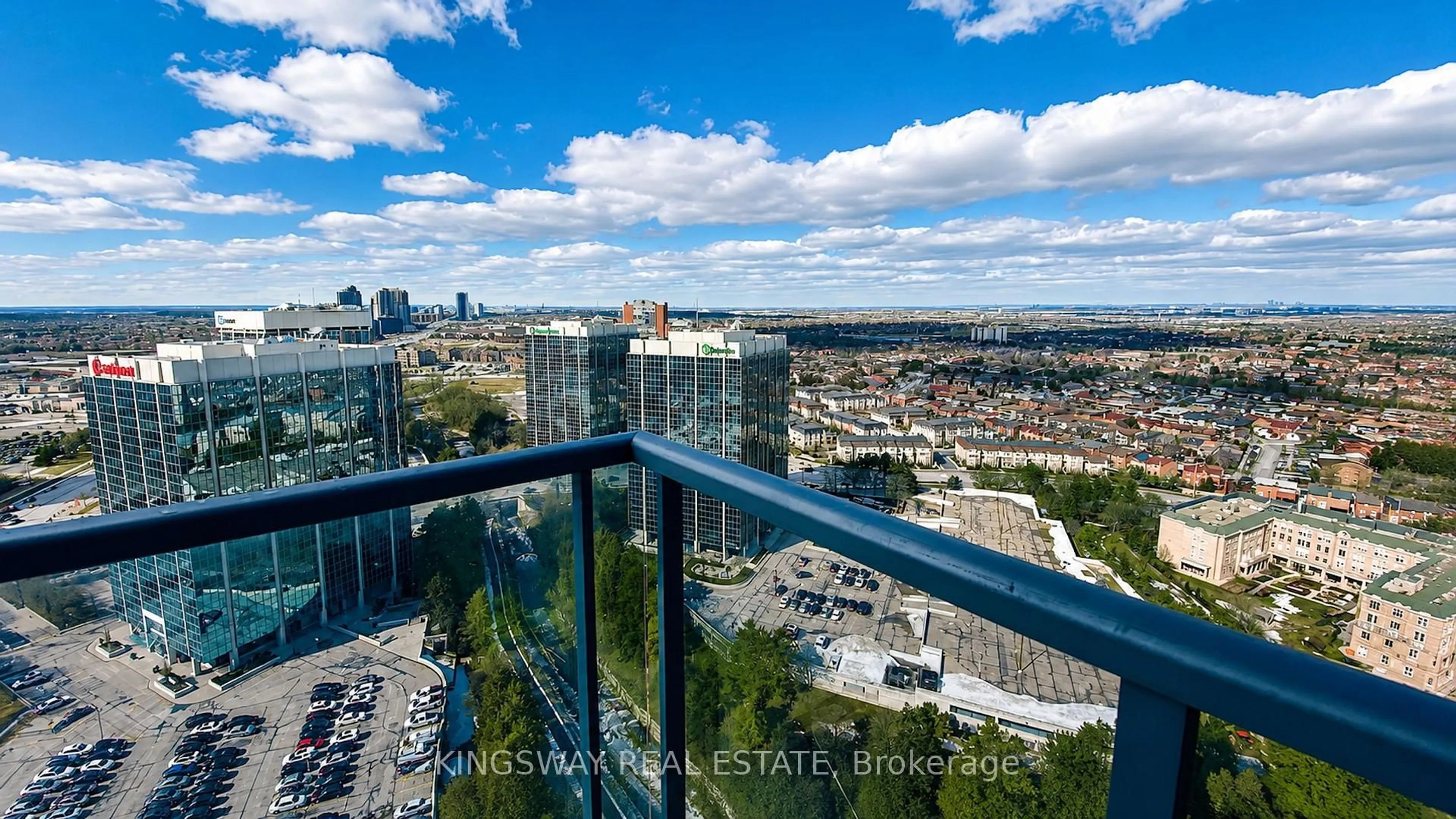 A pic from outside/outdoor area/front of a property/back of a property/a pic from drone, city buildings view from balcony for 80 ABSOLUTE Ave #2709, Mississauga Ontario L4Z 0A5