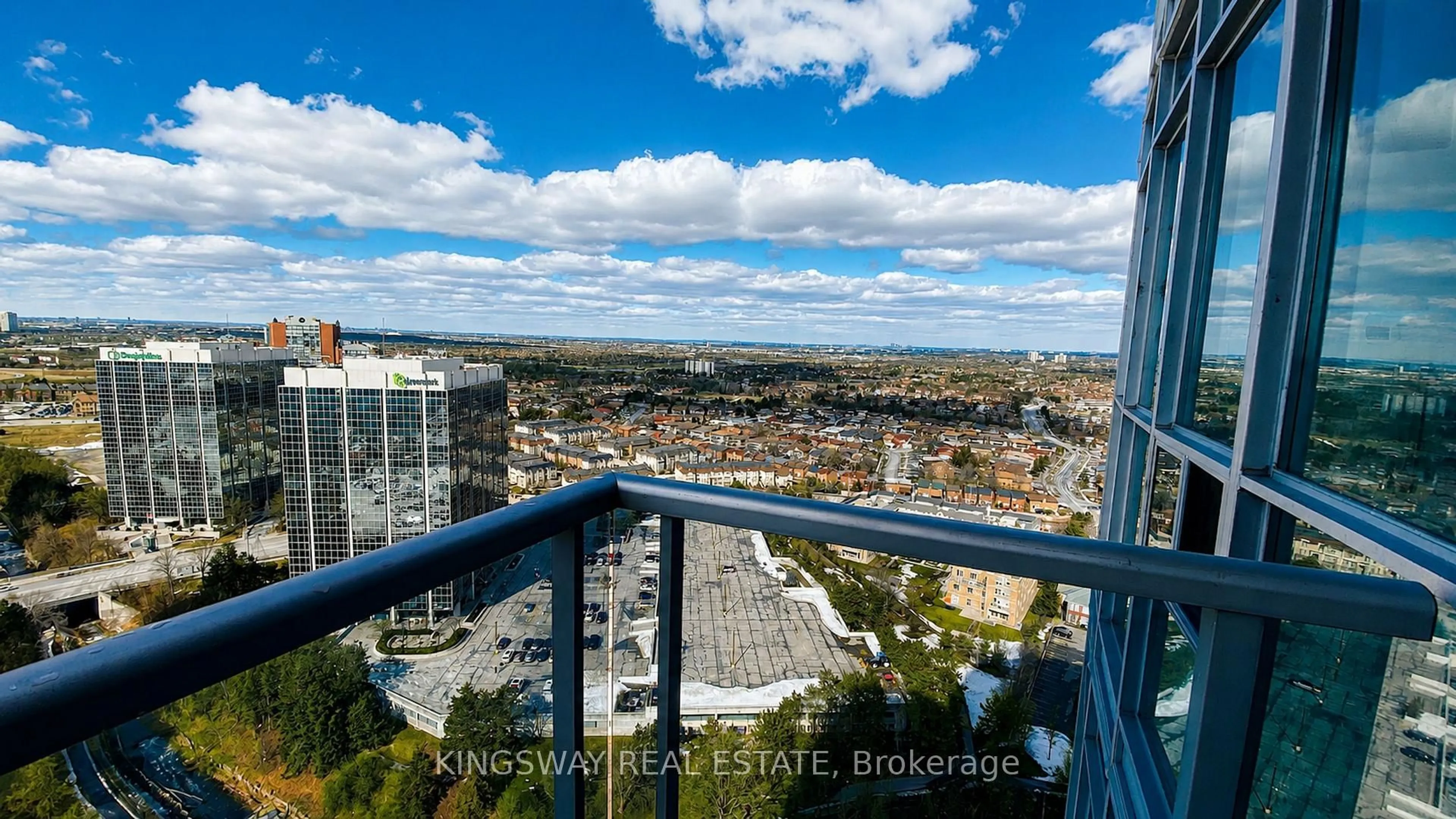 A pic from outside/outdoor area/front of a property/back of a property/a pic from drone, city buildings view from balcony for 80 ABSOLUTE Ave #2709, Mississauga Ontario L4Z 0A5