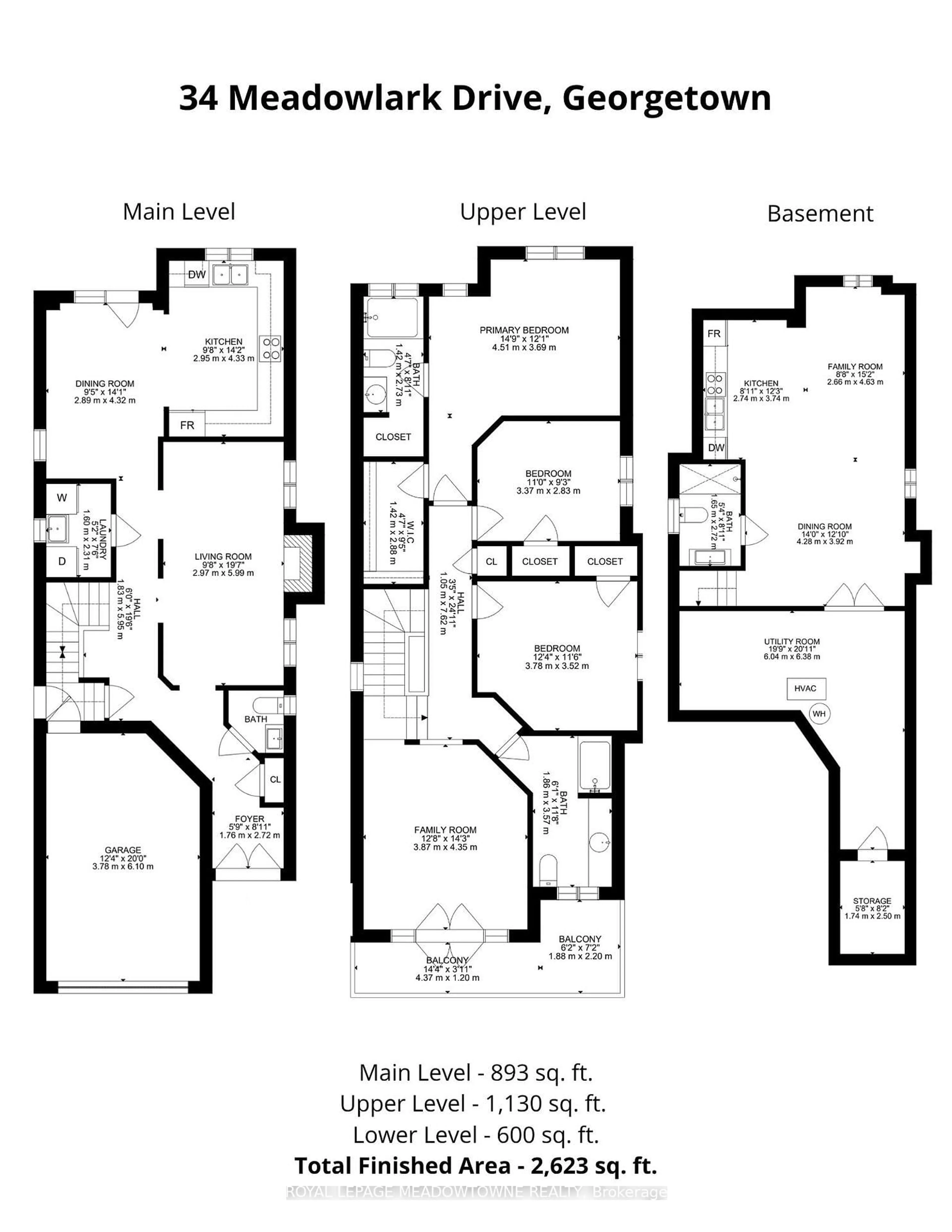 Floor plan for 34 Meadowlark Dr, Halton Hills Ontario L7G 6N2