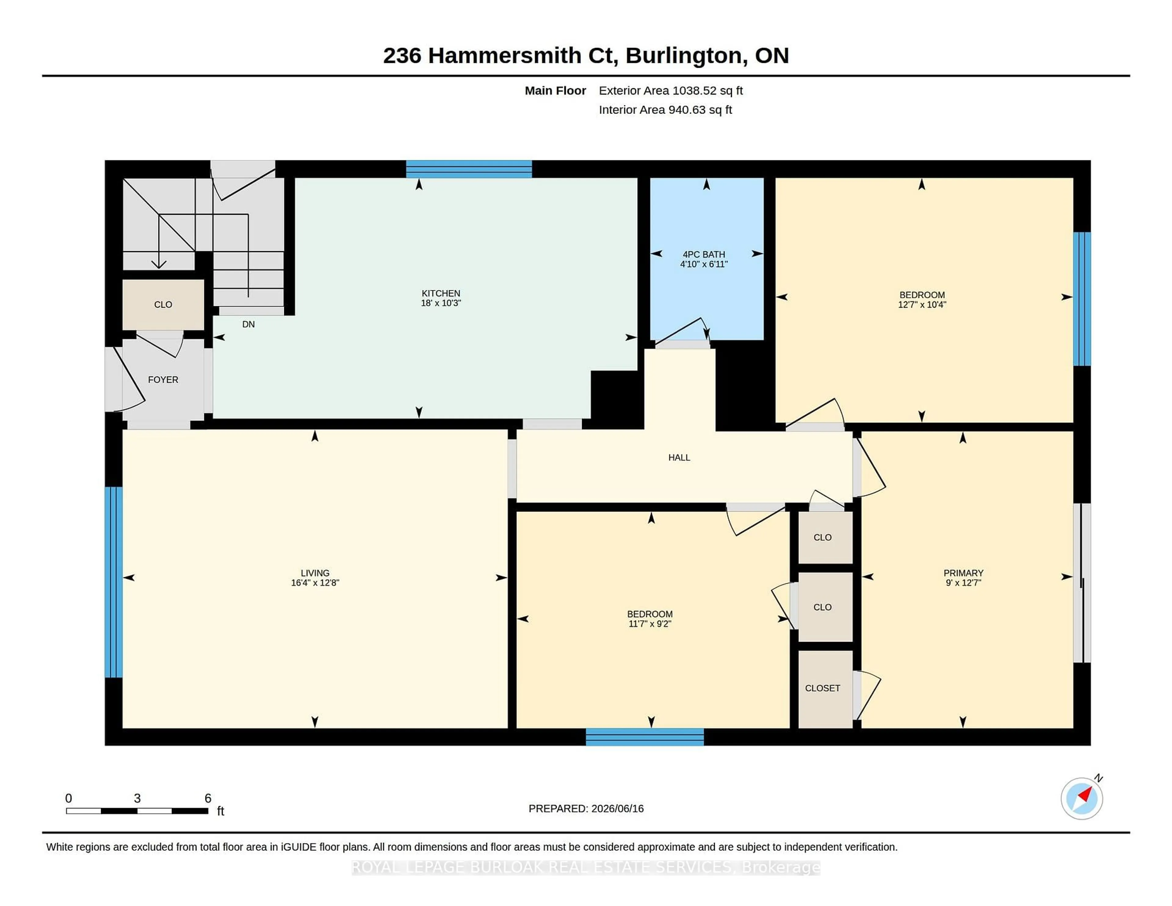 Floor plan for 236 Hammersmith Crt, Burlington Ontario L7L 4N7