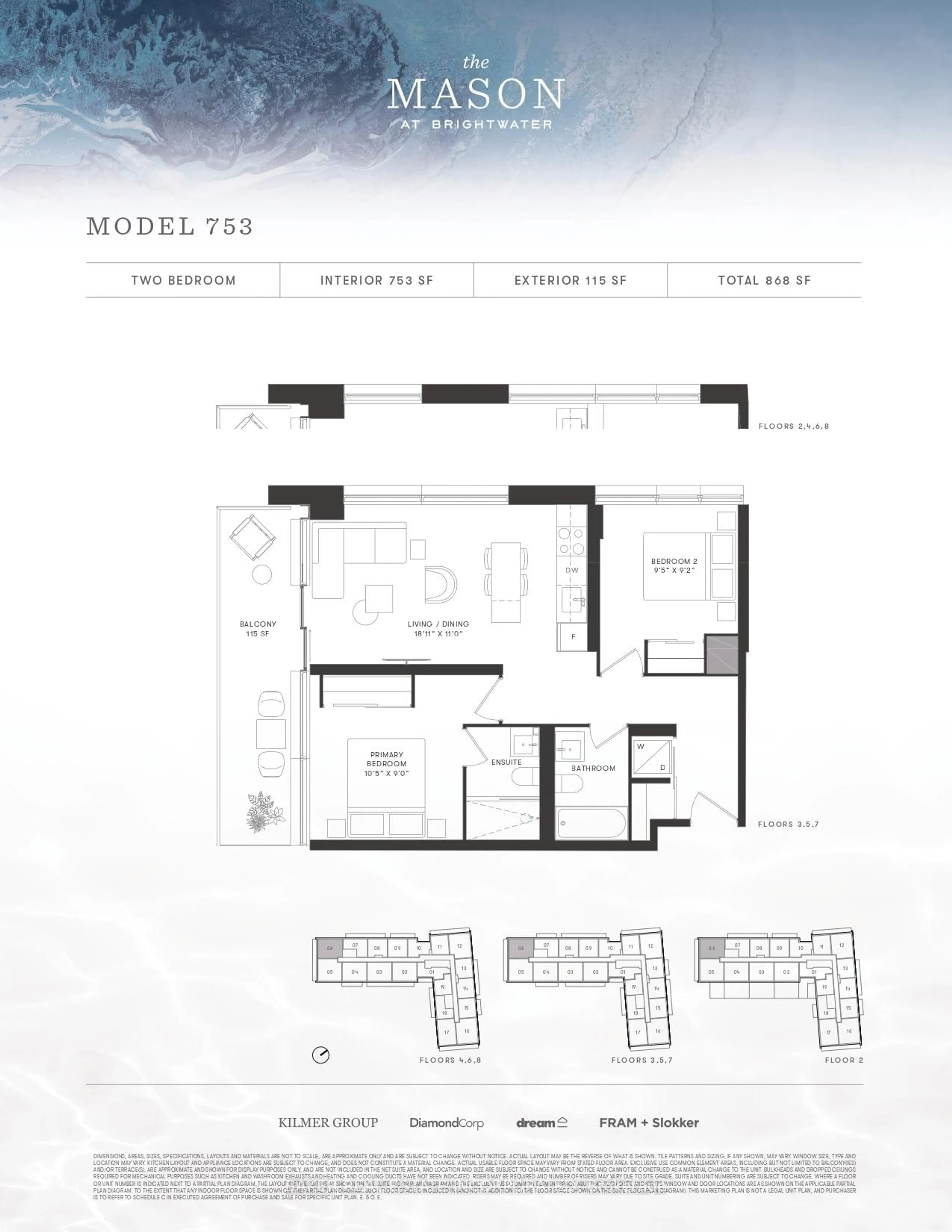Floor plan for 251 Masonry Way #306, Mississauga Ontario L5H 0B3