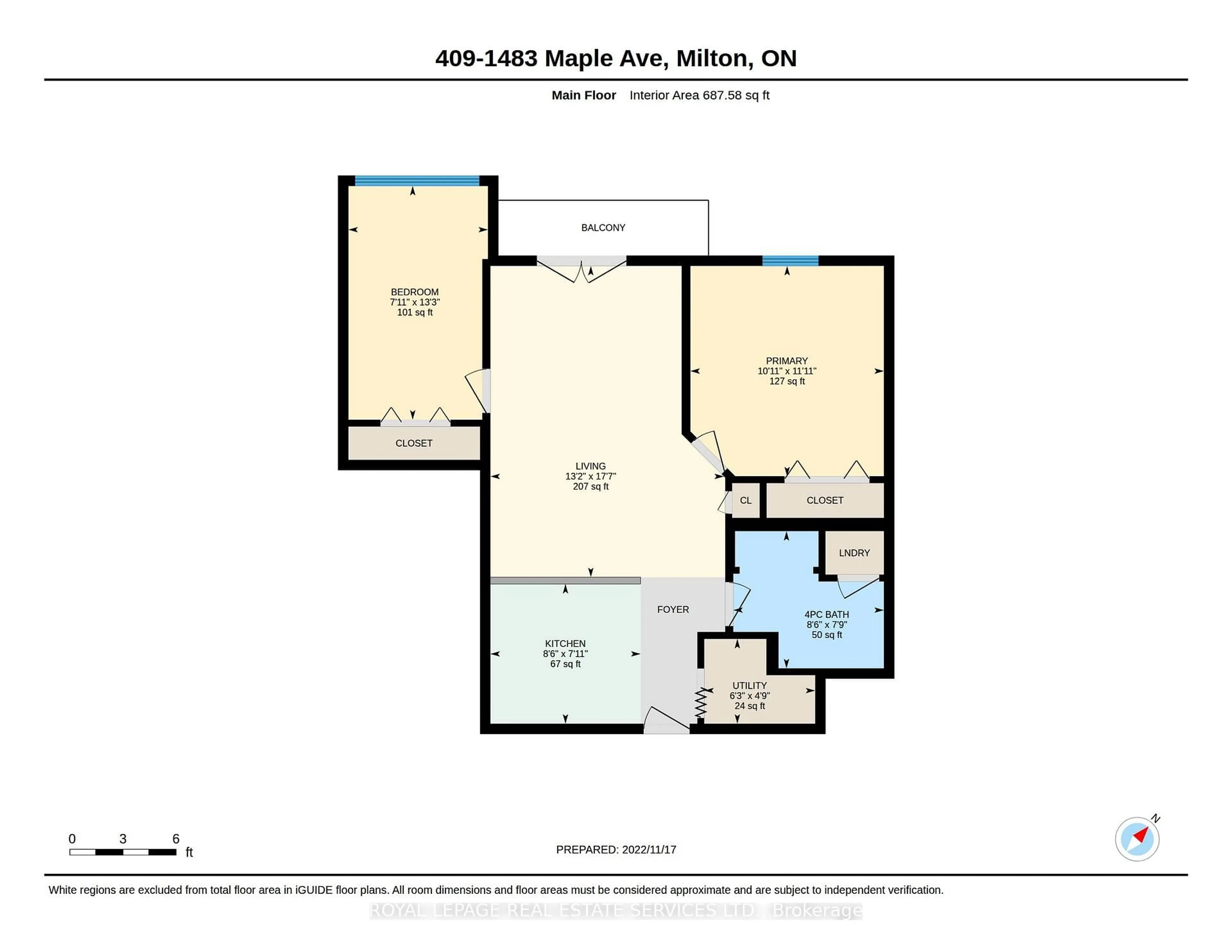 Floor plan for 1483 Maple Ave #409, Milton Ontario L9T 0B6