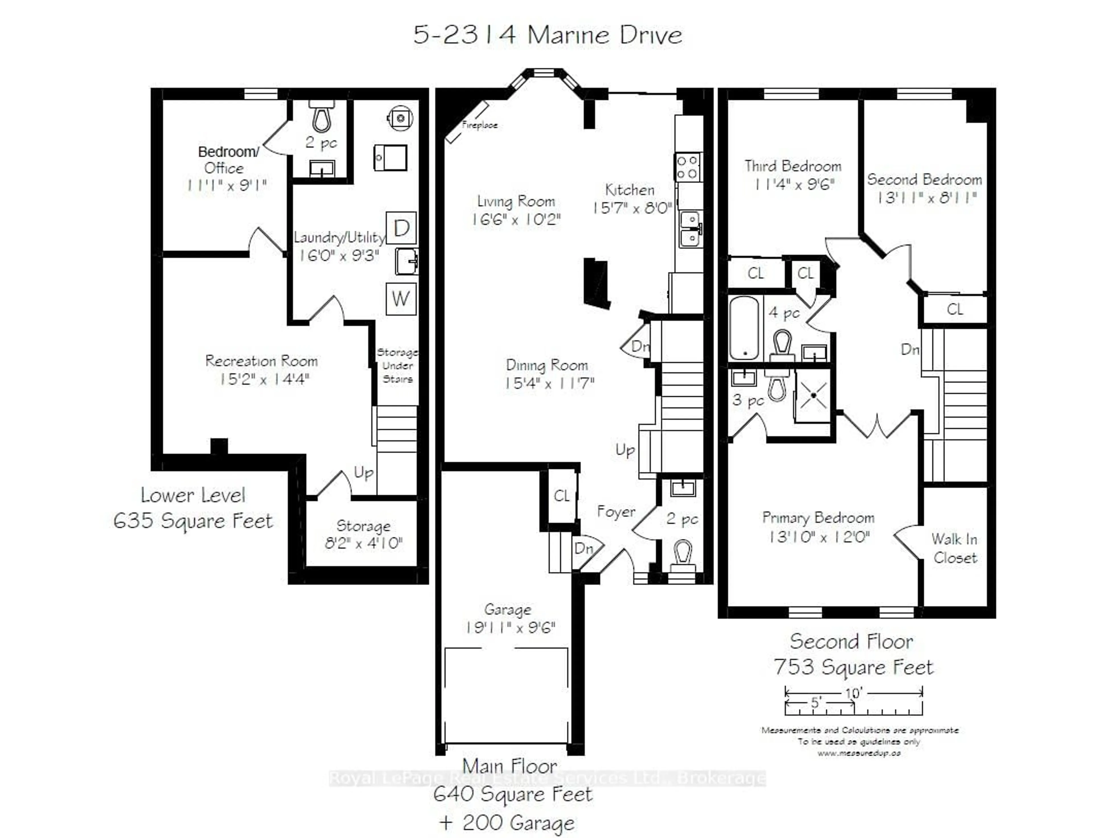 Floor plan for 2314 Marine Dr #5, Oakville Ontario L6L 1C3