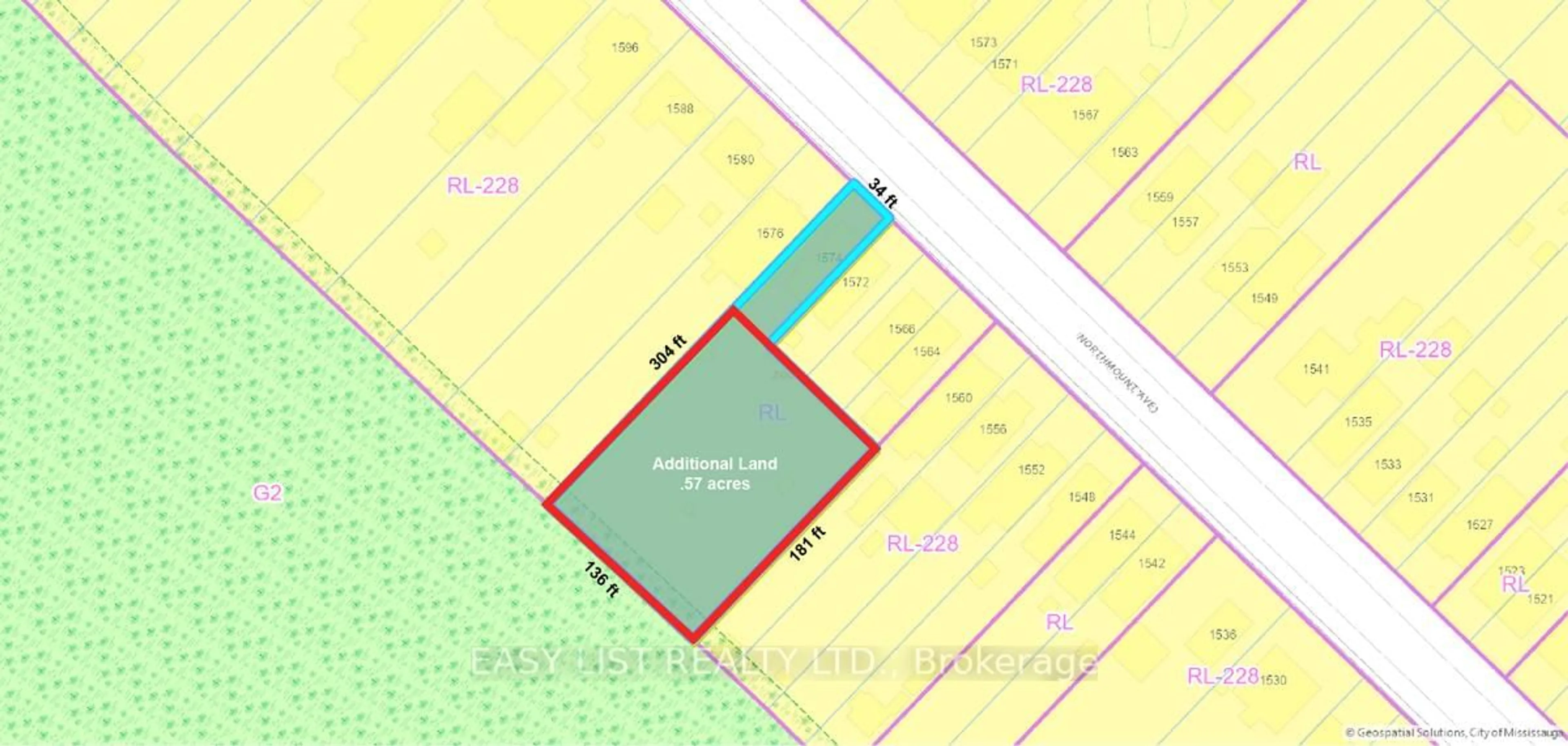Picture of a map for 1574 Northmount Ave, Mississauga Ontario L5E 1Z1