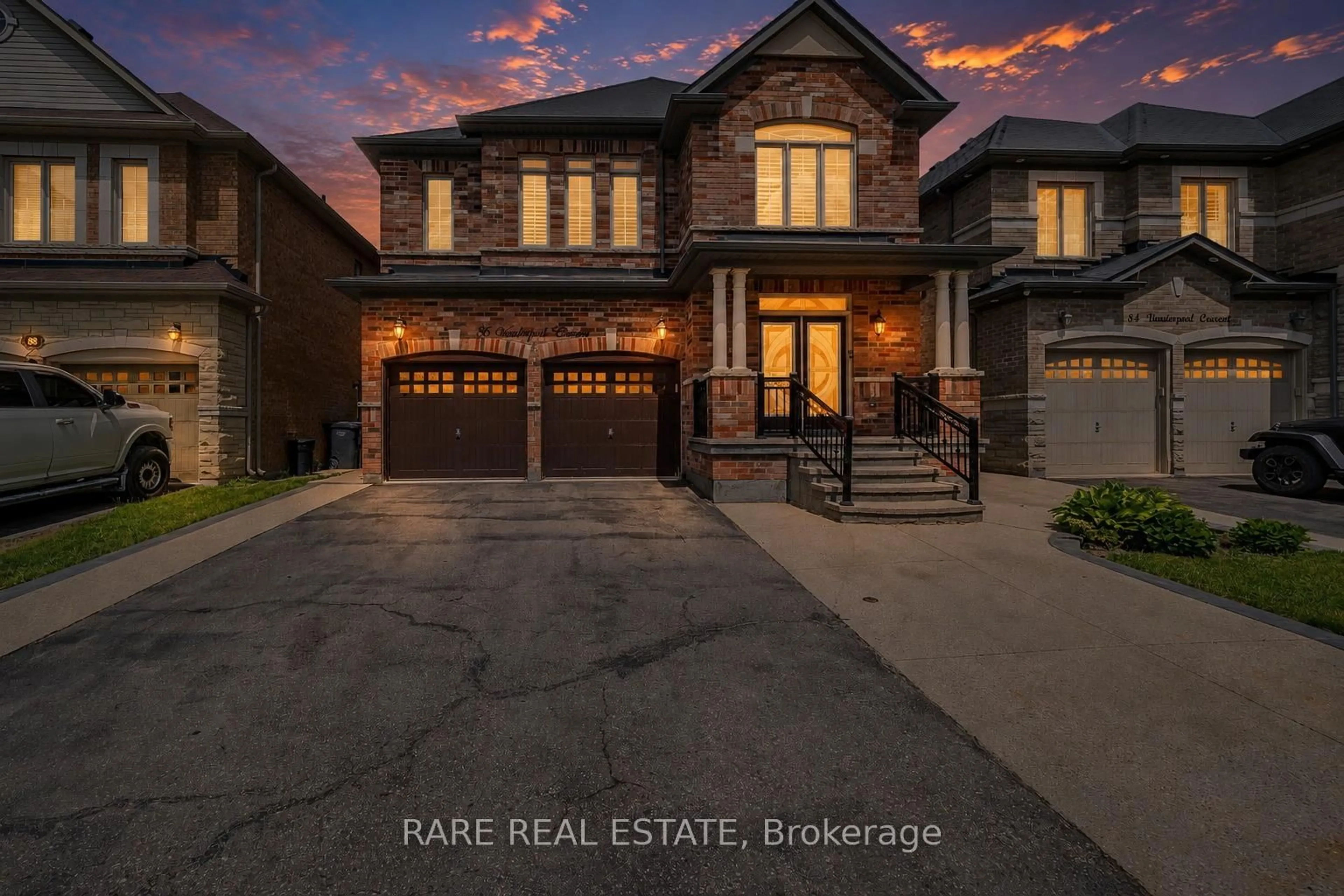 Home with brick exterior material, street for 86 Vanderpool Cres, Brampton Ontario L6P 3W7