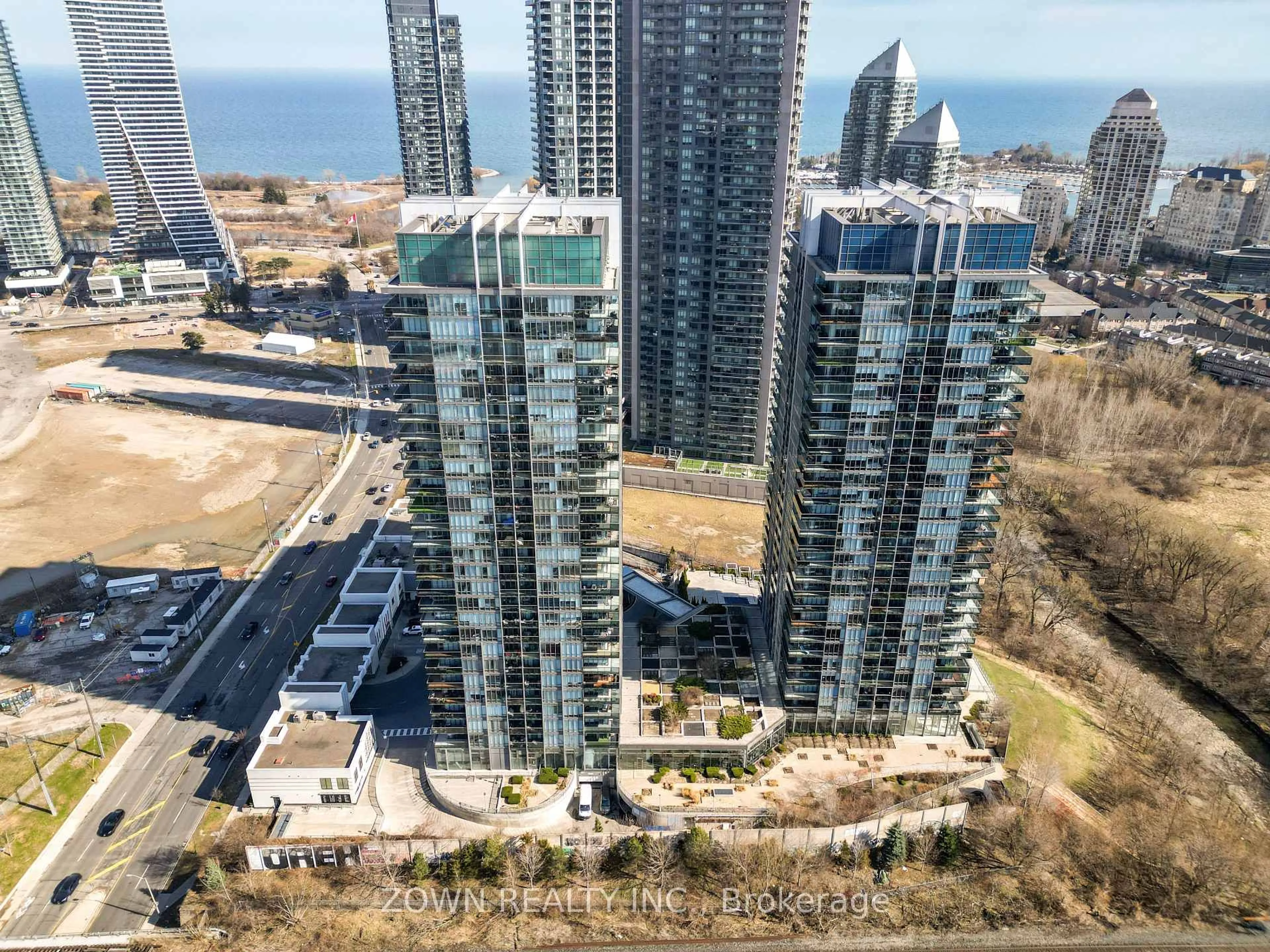 A pic from outside/outdoor area/front of a property/back of a property/a pic from drone, city buildings view from balcony for 88 Park Lawn Rd #1002, Toronto Ontario M8Y 0B5