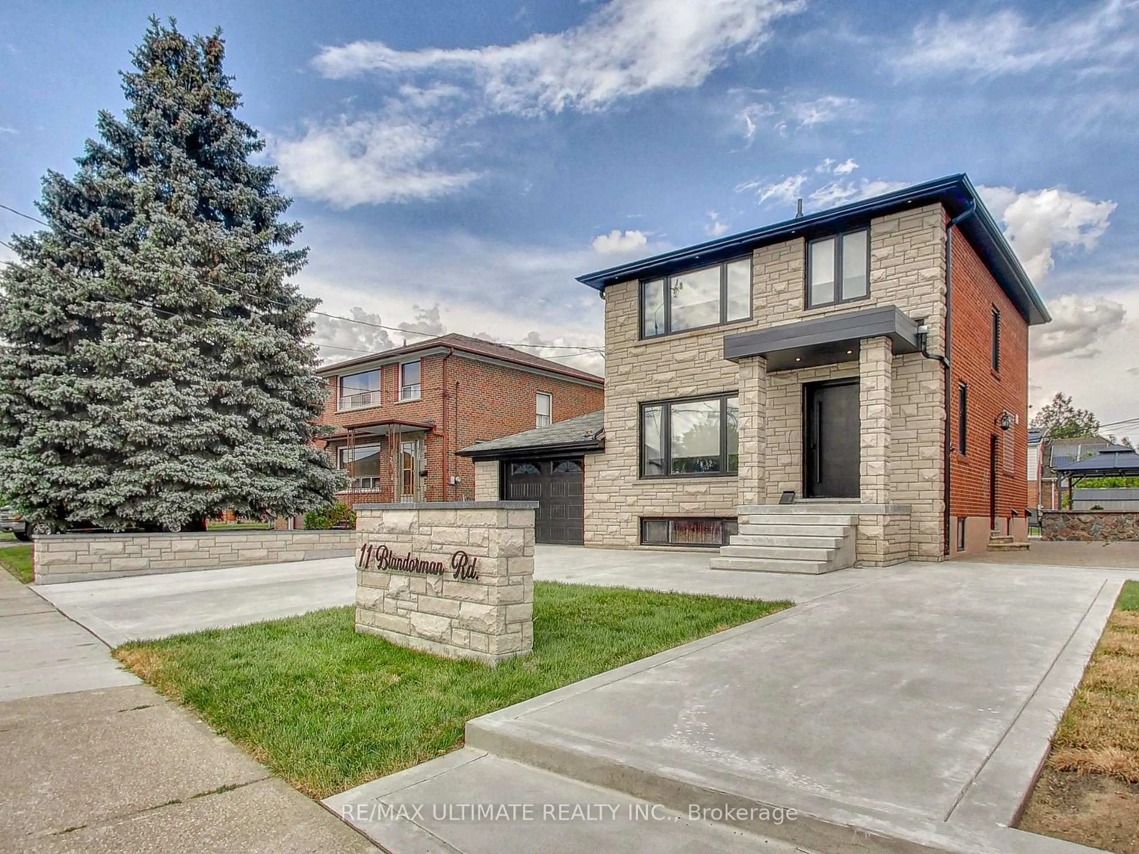 Home with brick exterior material, street for 11 Blandorman Rd, Toronto Ontario M6L 2L7
