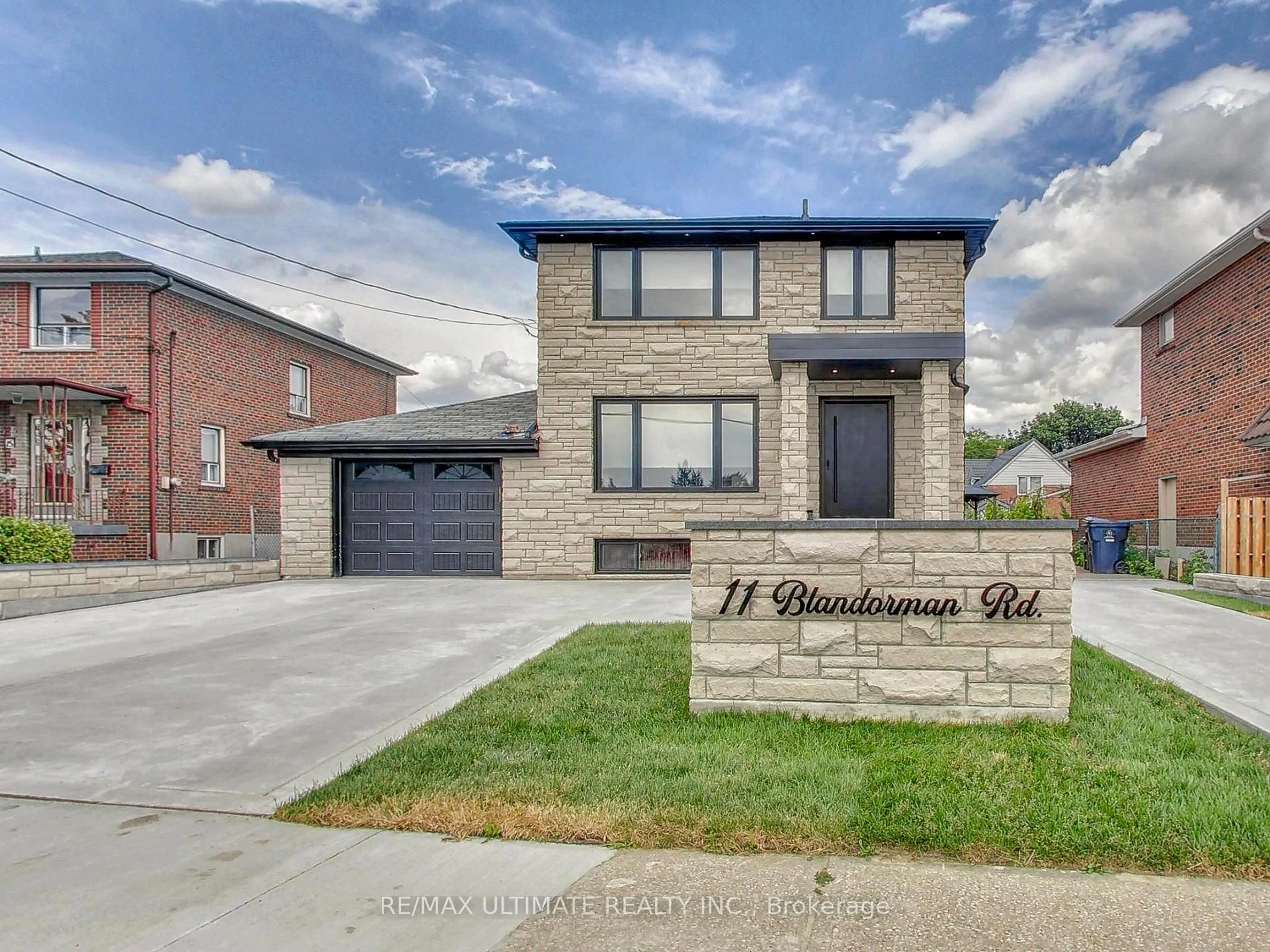 Home with brick exterior material, street for 11 Blandorman Rd, Toronto Ontario M6L 2L7