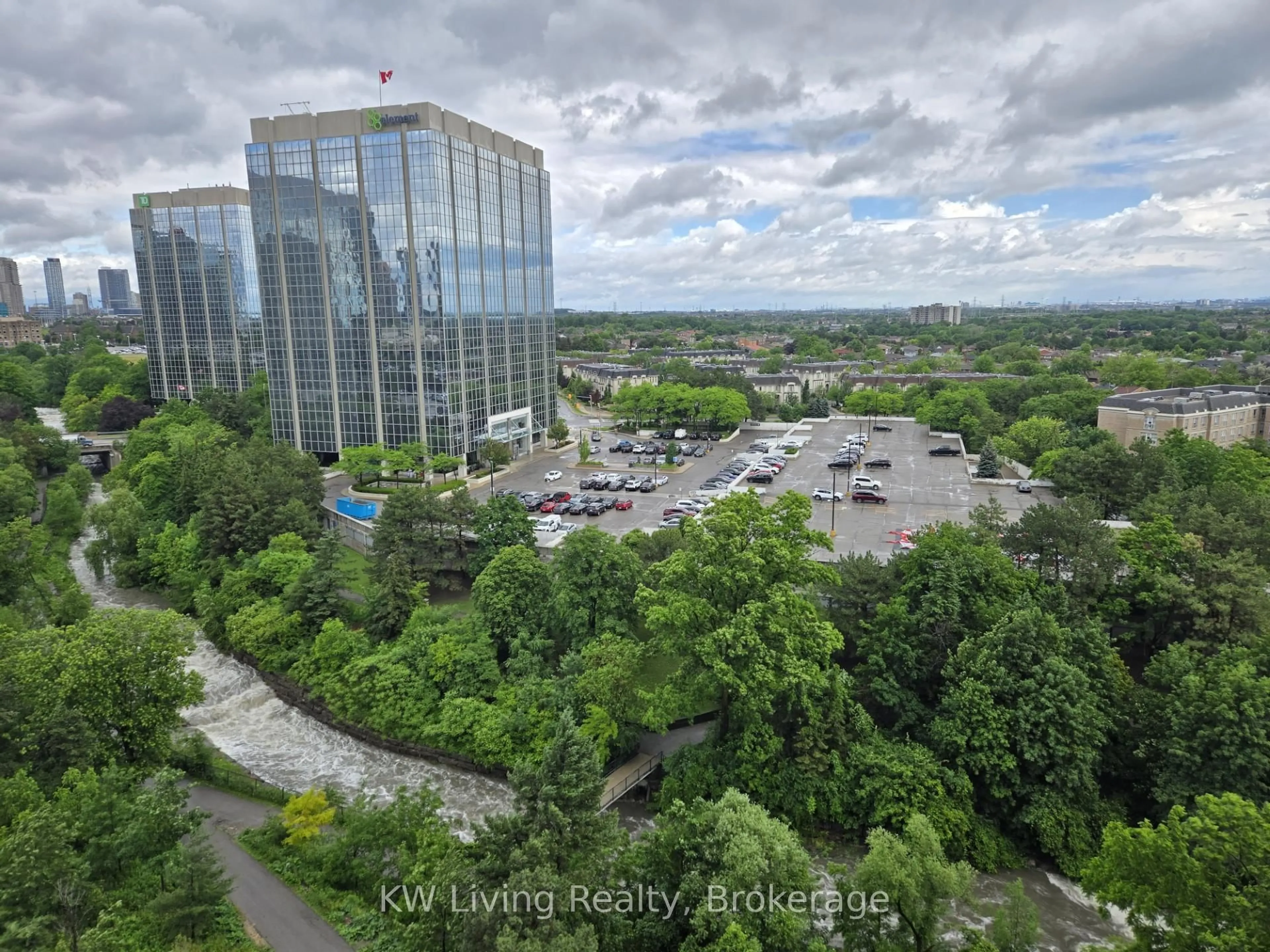 A pic from outside/outdoor area/front of a property/back of a property/a pic from drone, city buildings view from balcony for 60 Absolute Ave #4804, Mississauga Ontario L4Z 0A9