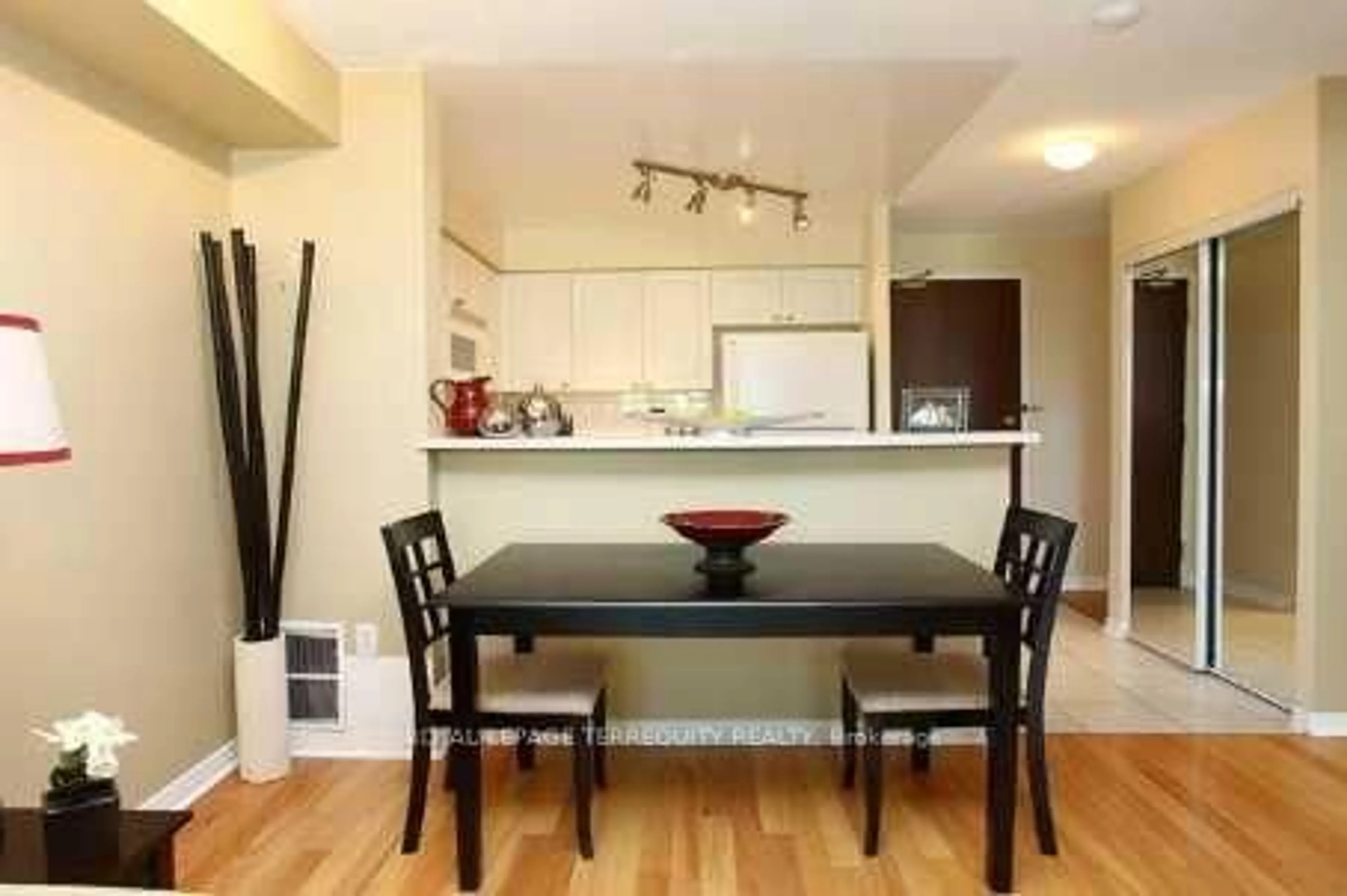 Dining room, wood/laminate floor for 11 Michael Power Pl #301, Toronto Ontario M9A 5G3