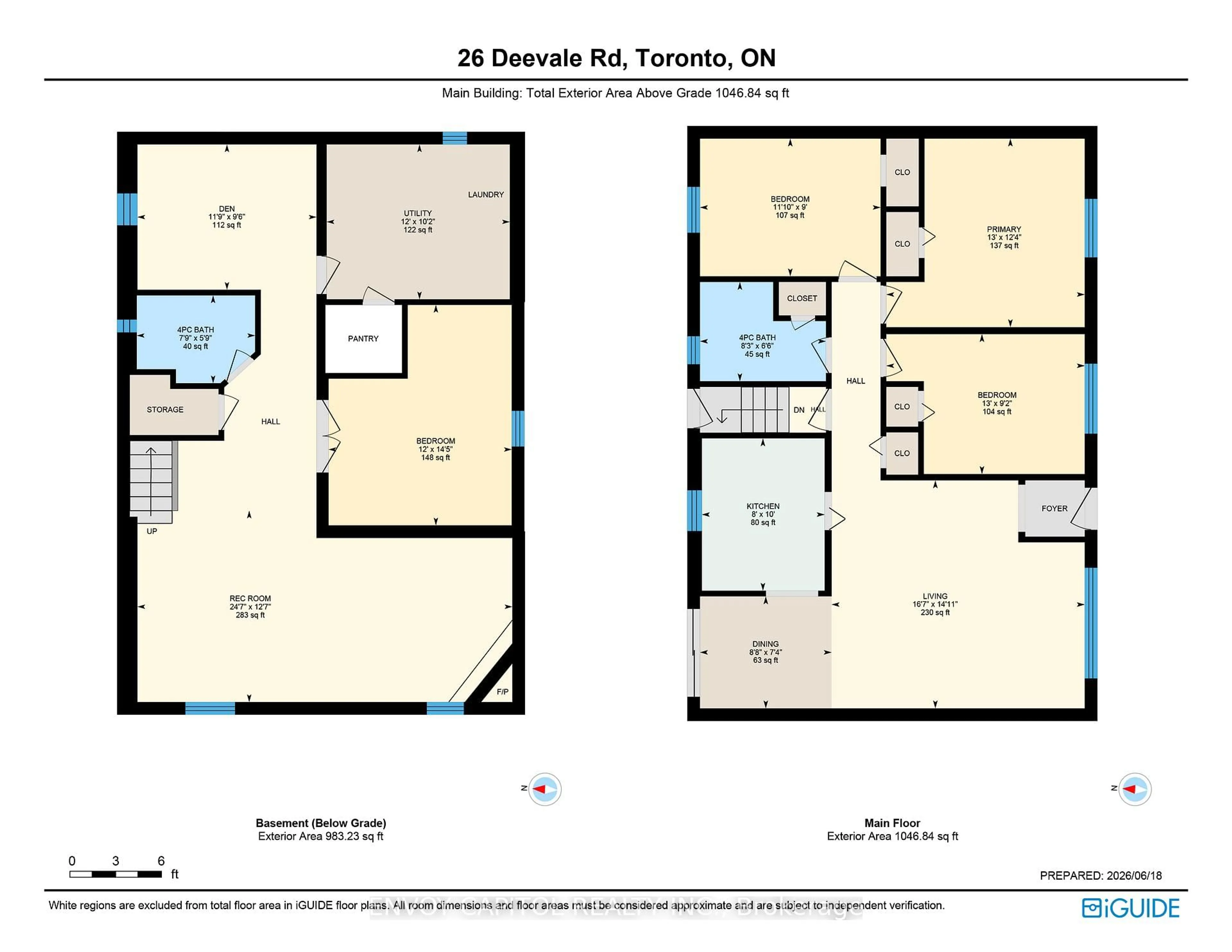 Floor plan for 26 Deevale Rd, Toronto Ontario M3M 1Z3