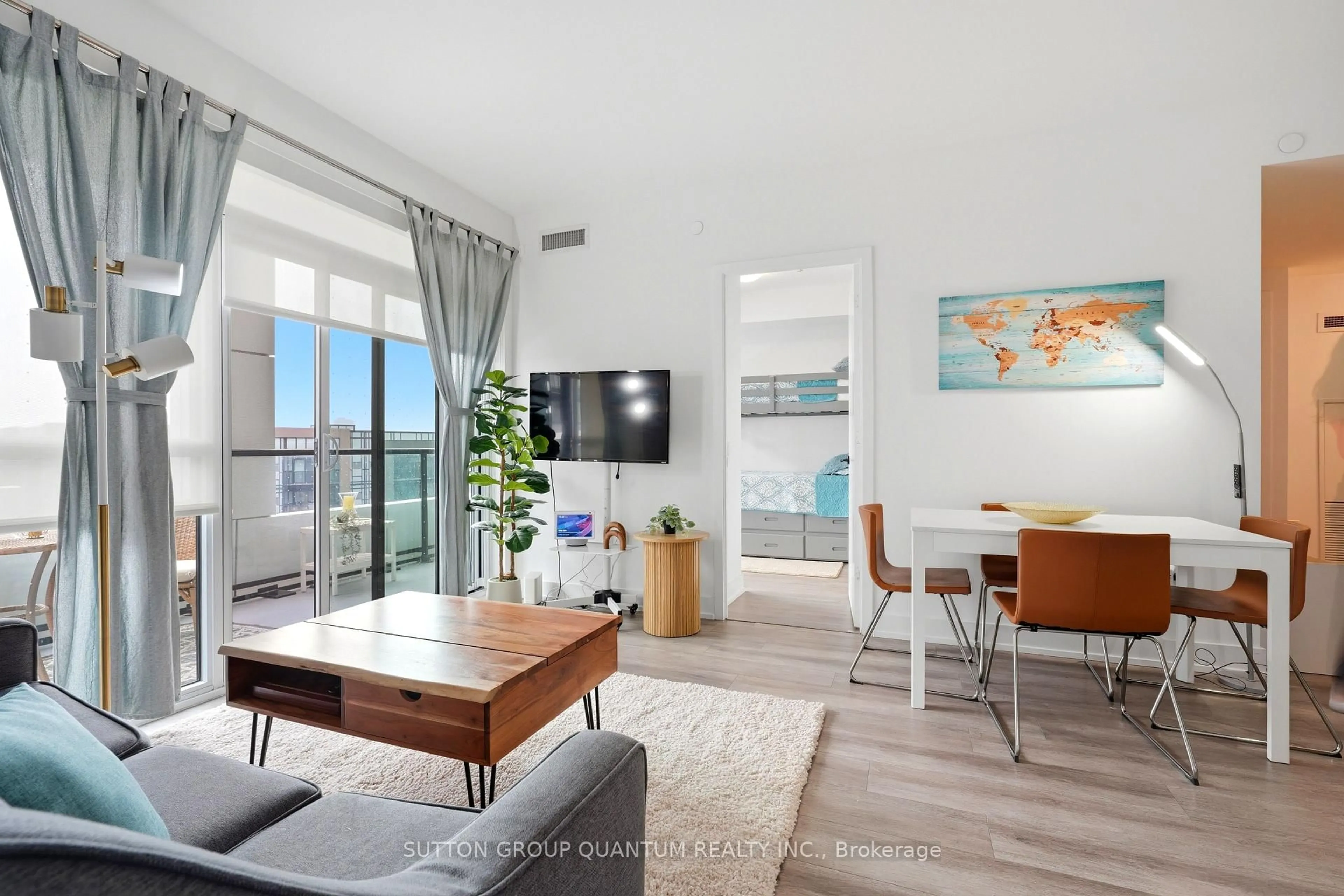 Living room with furniture, unknown for 50 George Butchart Dr #407, Toronto Ontario M3K 1Y2