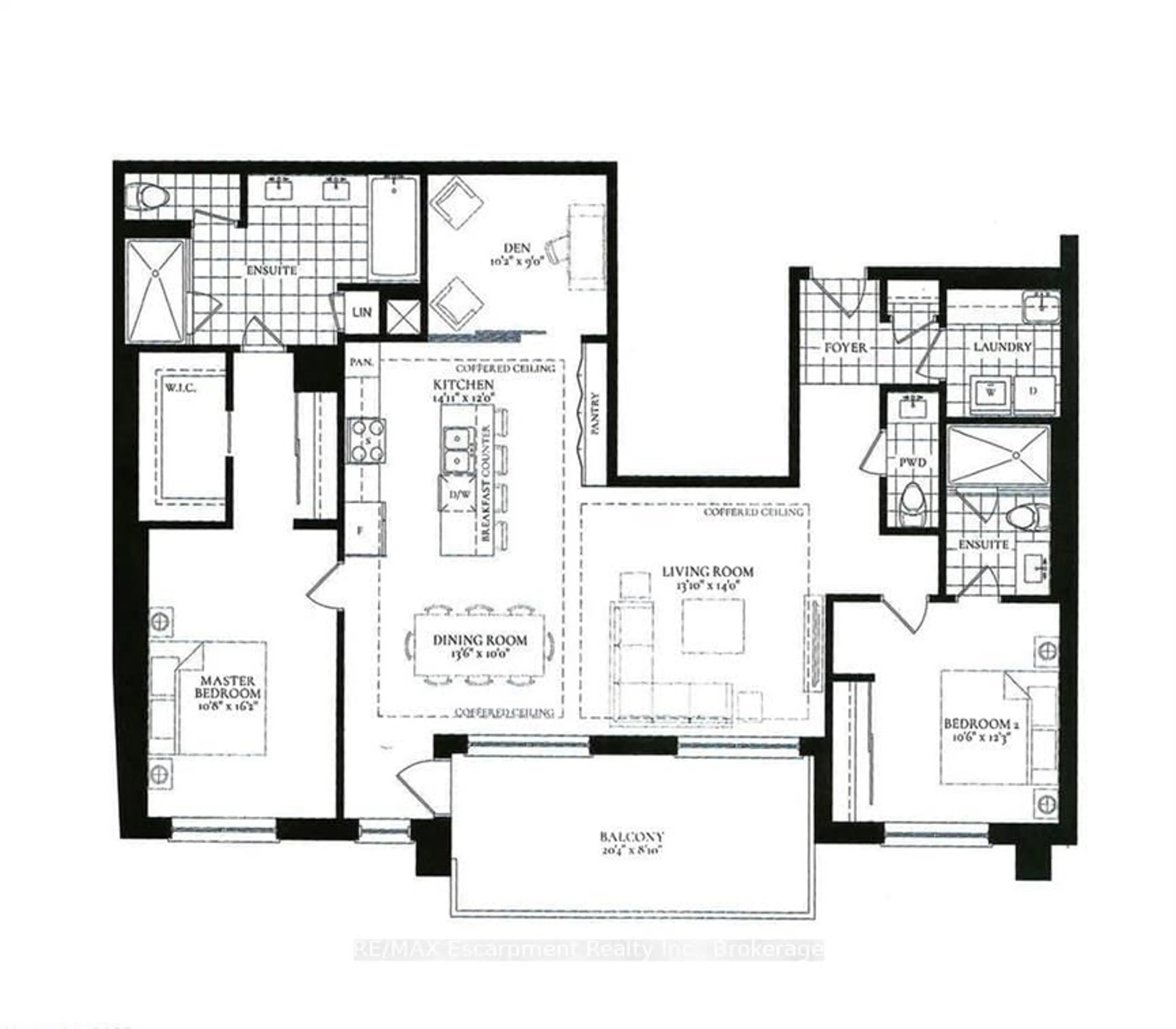 Floor plan for 123 Maurice Dr #303, Oakville Ontario L6K 2W6