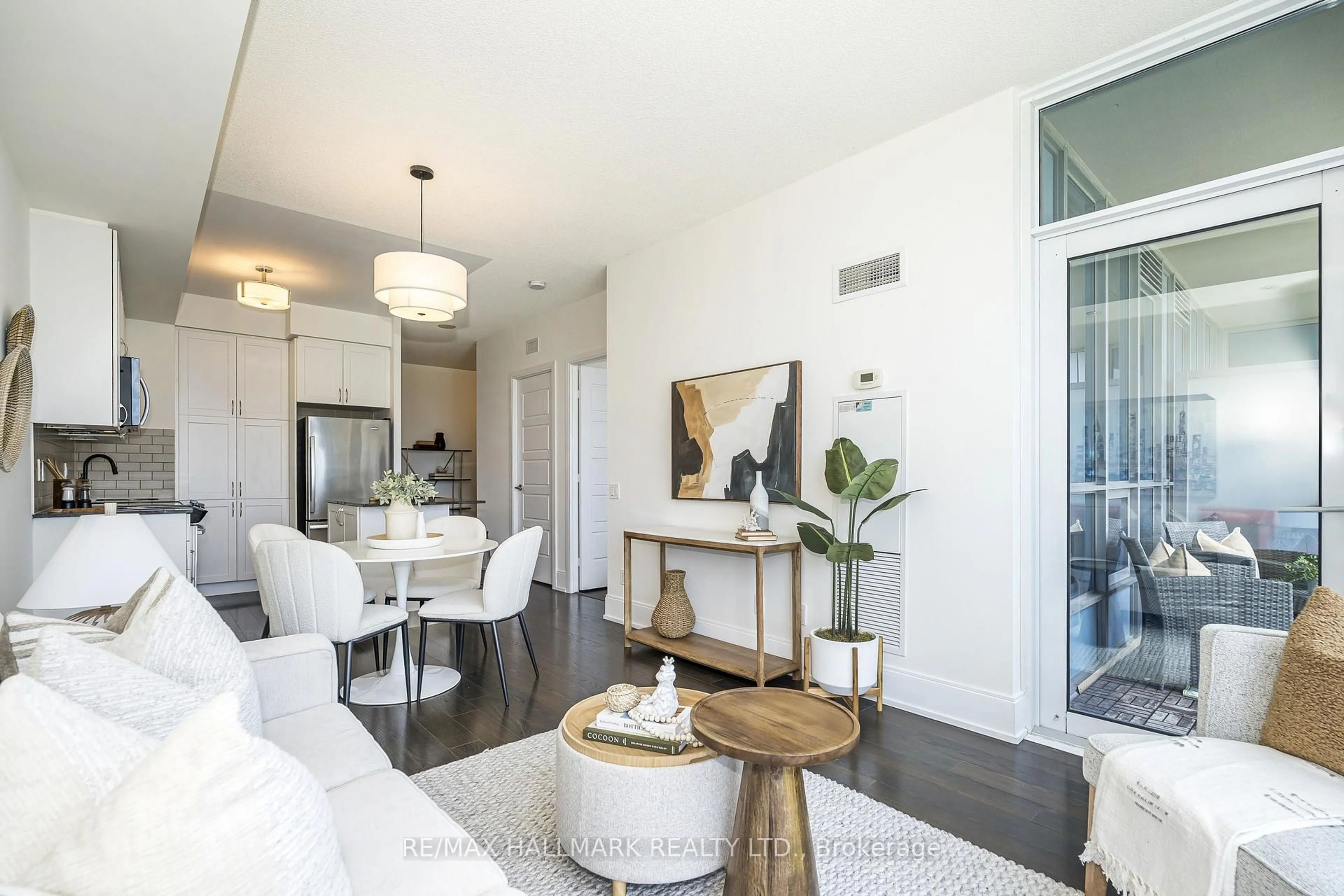 Living room with furniture, unknown for 15 Viking Lane #1206, Toronto Ontario M9B 0A4
