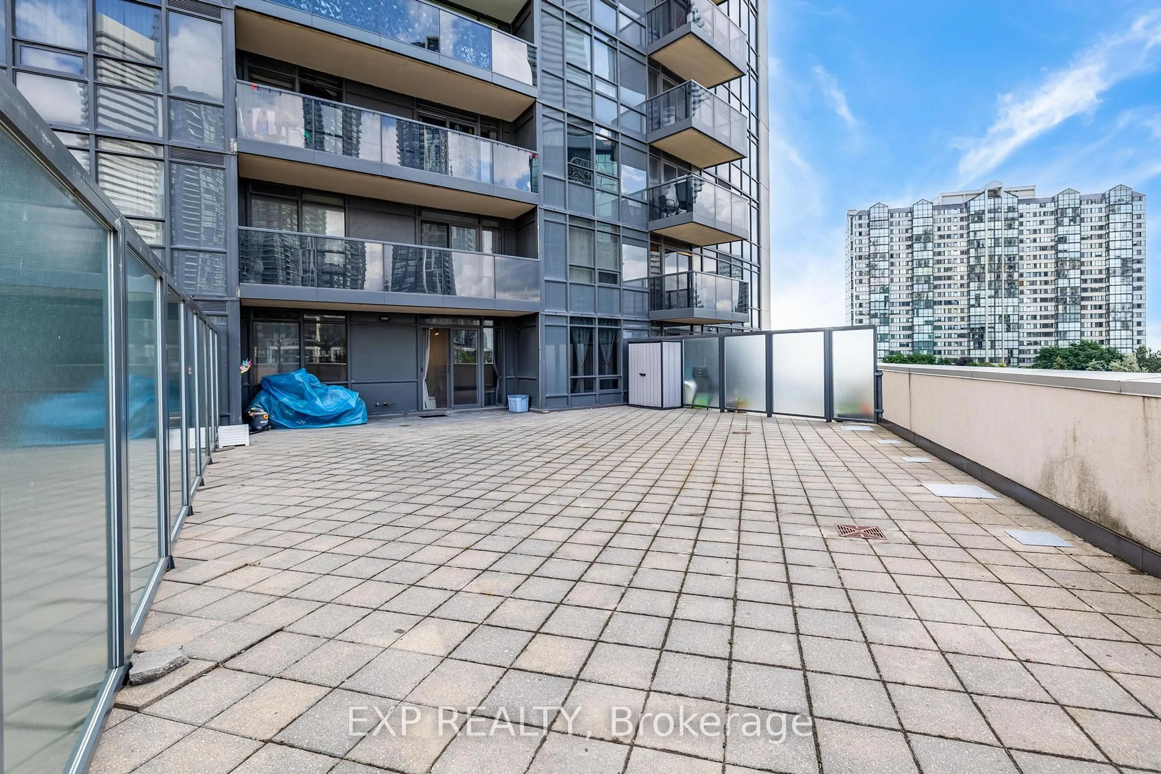 A pic from outside/outdoor area/front of a property/back of a property/a pic from drone, city buildings view from balcony for 330 Burnhamthorpe Rd #303, Mississauga Ontario L5B 0E1