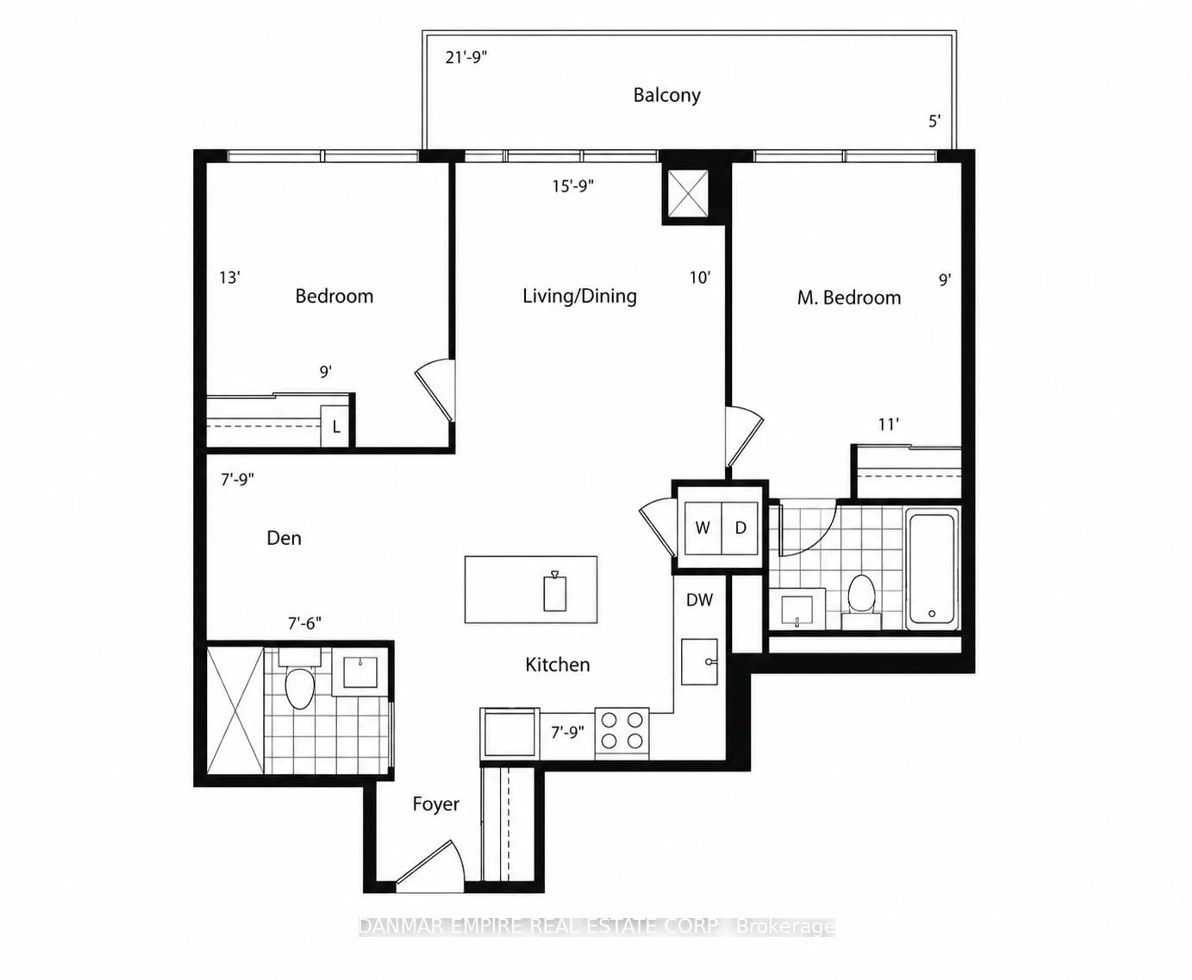 Floor plan for 4699 Glen Erin Dr #310, Mississauga Ontario L5M 2E5