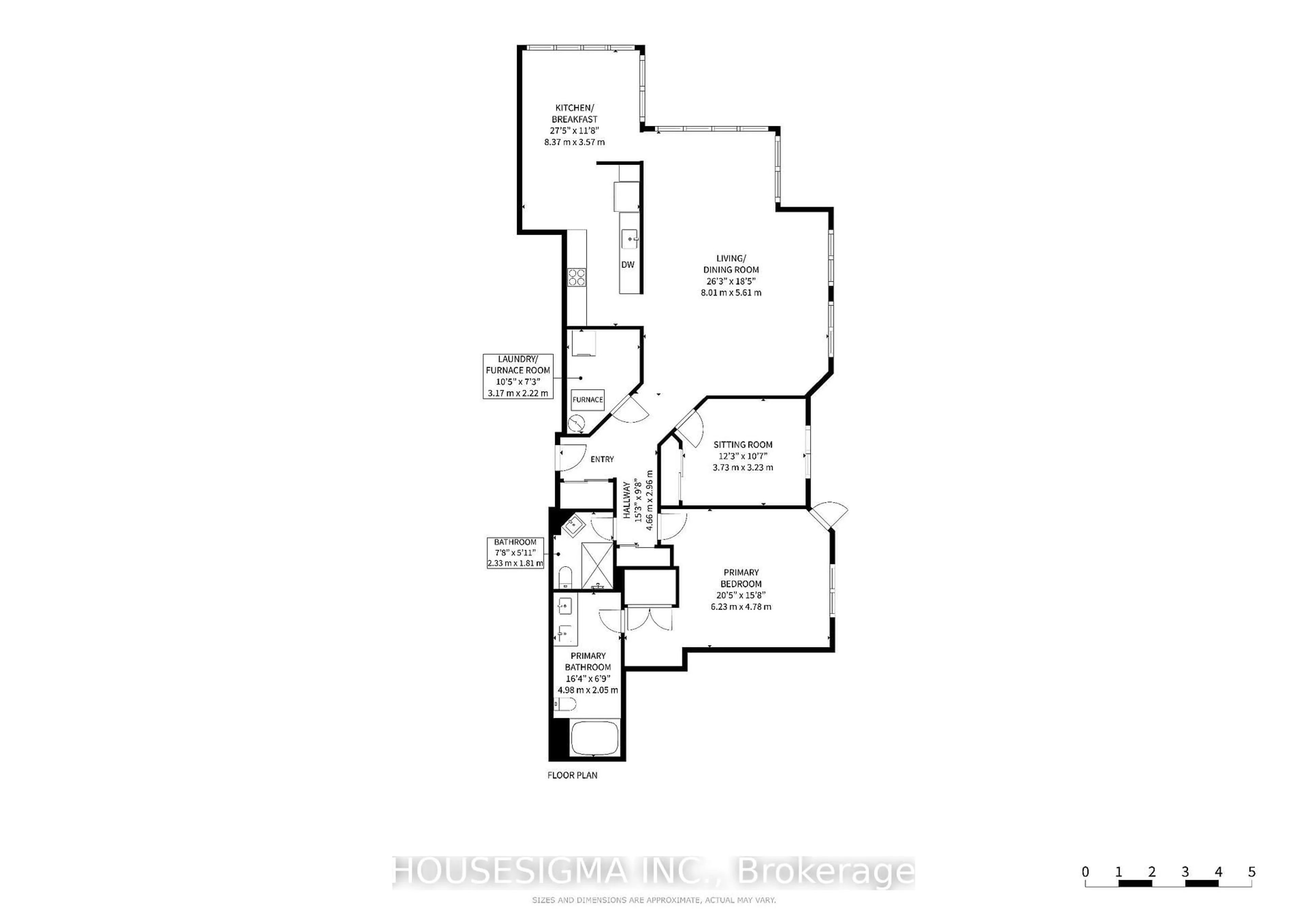 Floor plan for 3 Dayspring Circ #505, Brampton Ontario L6P 1B7
