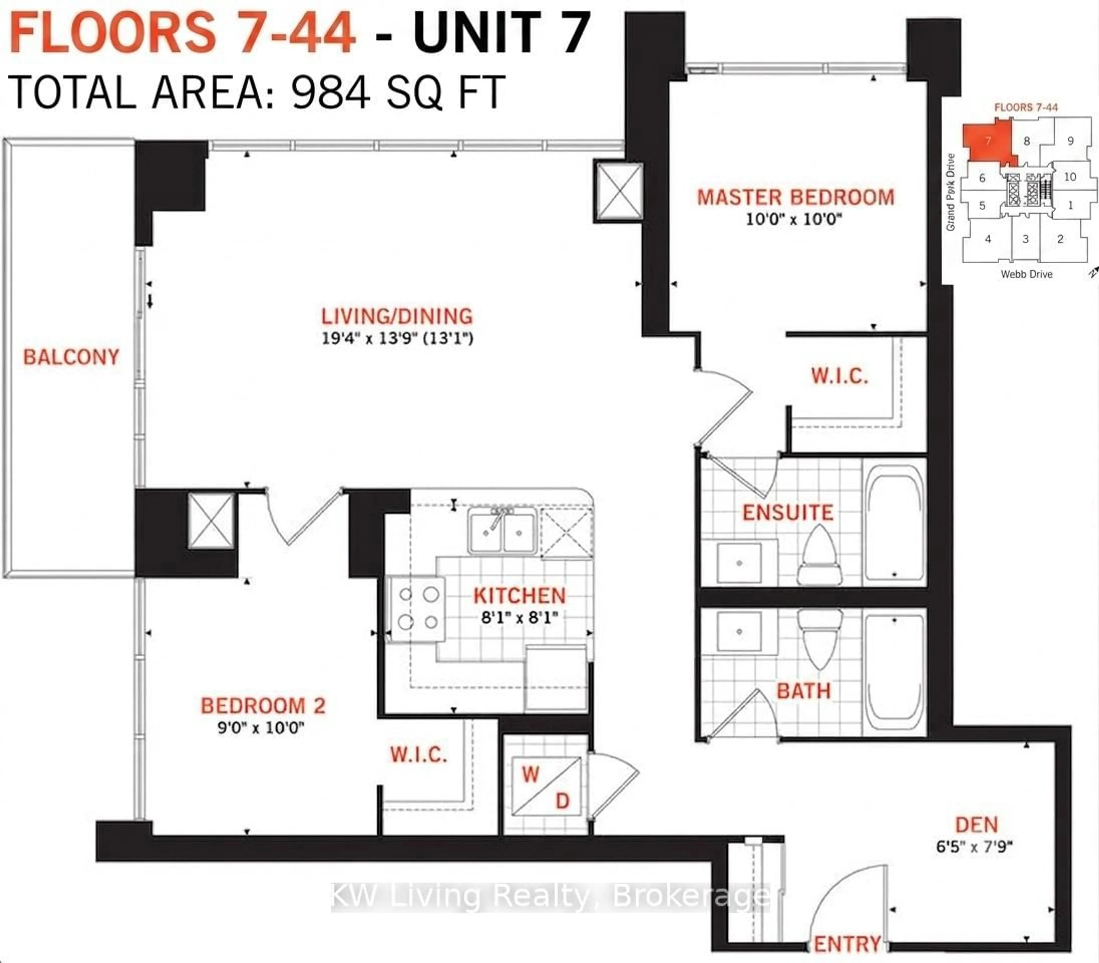 Floor plan for 3975 Grand Park Dr #2807, Mississauga Ontario L5B 0K4