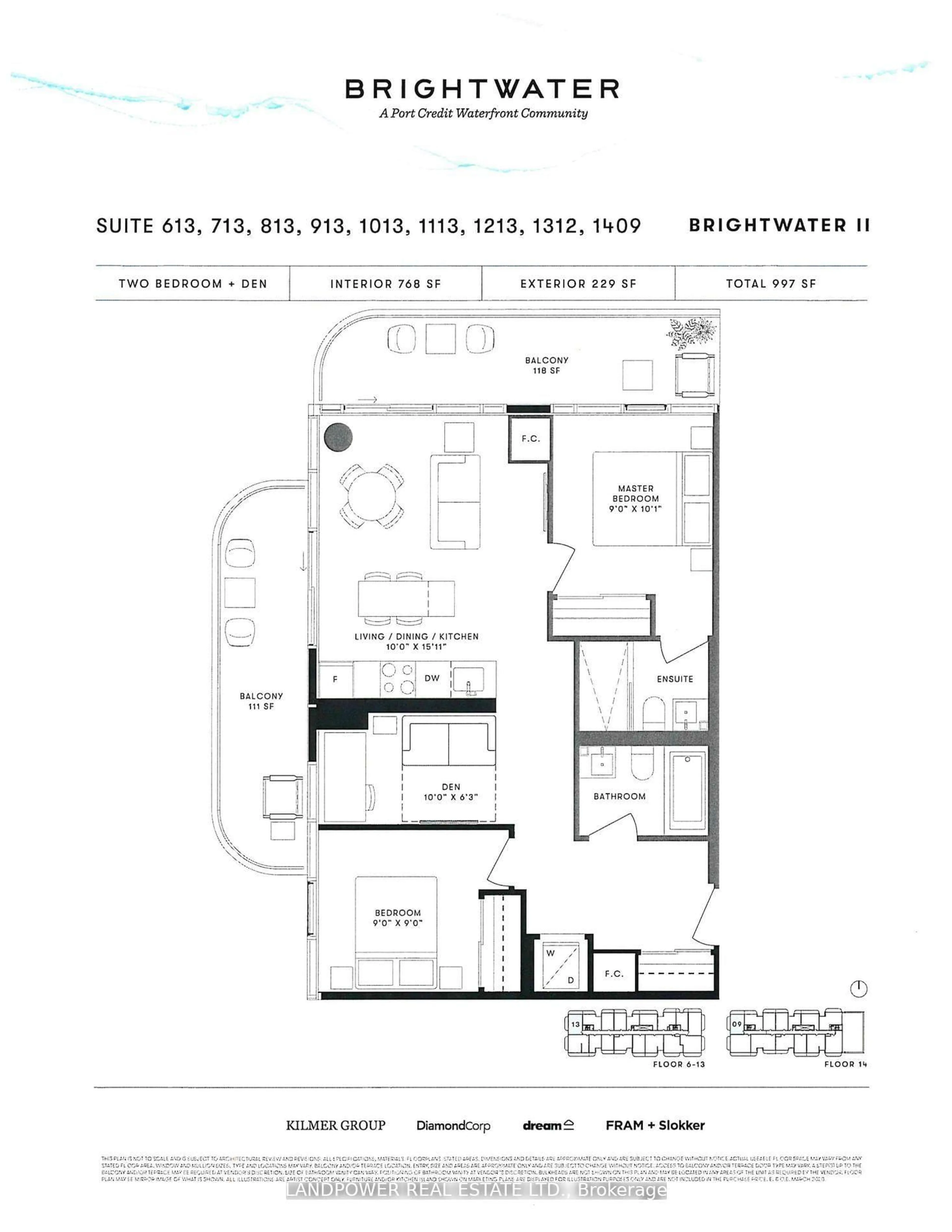 Floor plan for 220 Missinnihe Way #1409, Mississauga Ontario L5H 0A9