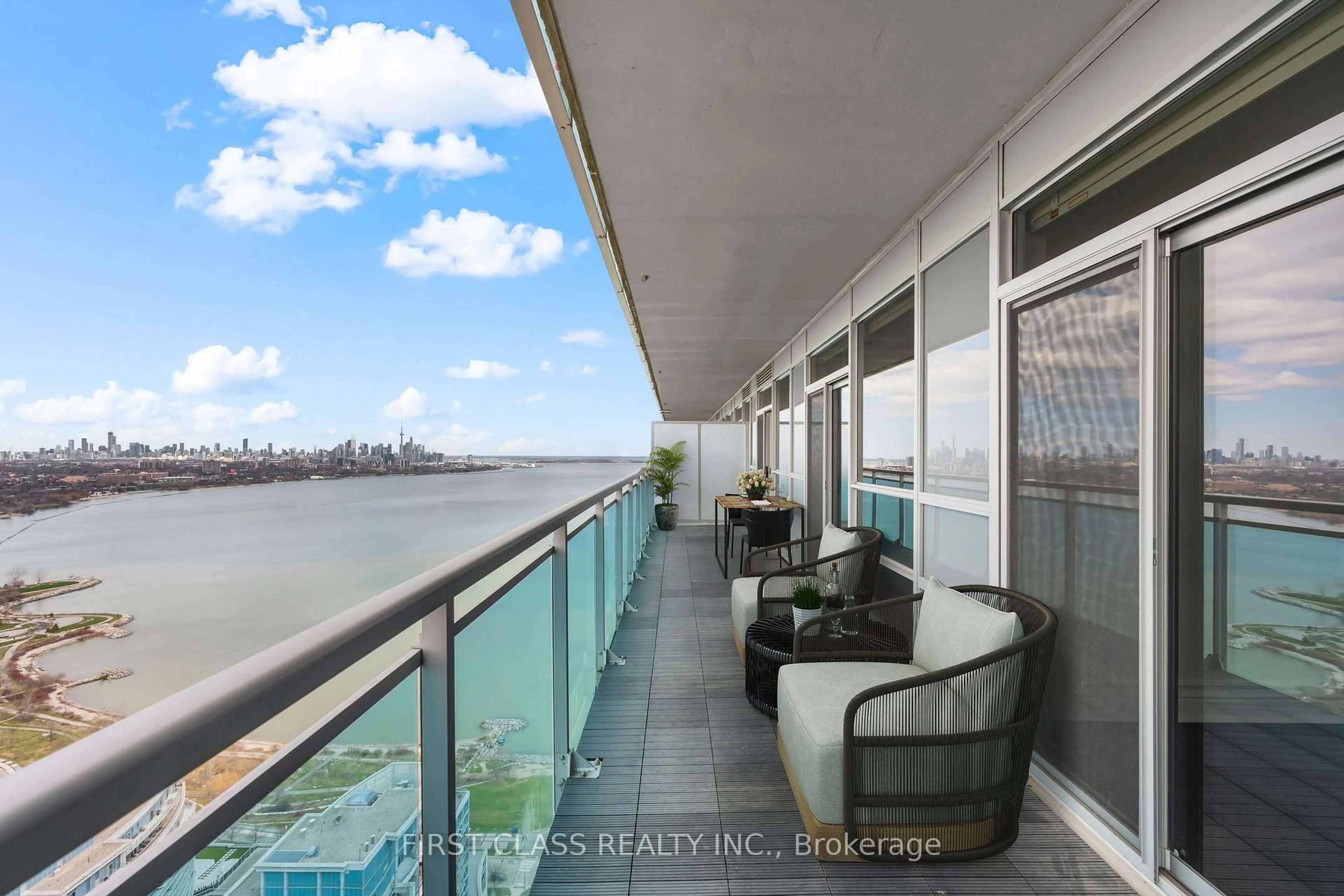 Balcony in the apartment, water/lake/river/ocean view for 16 Brookers Lane #Ph-03, Toronto Ontario M8V 0A5