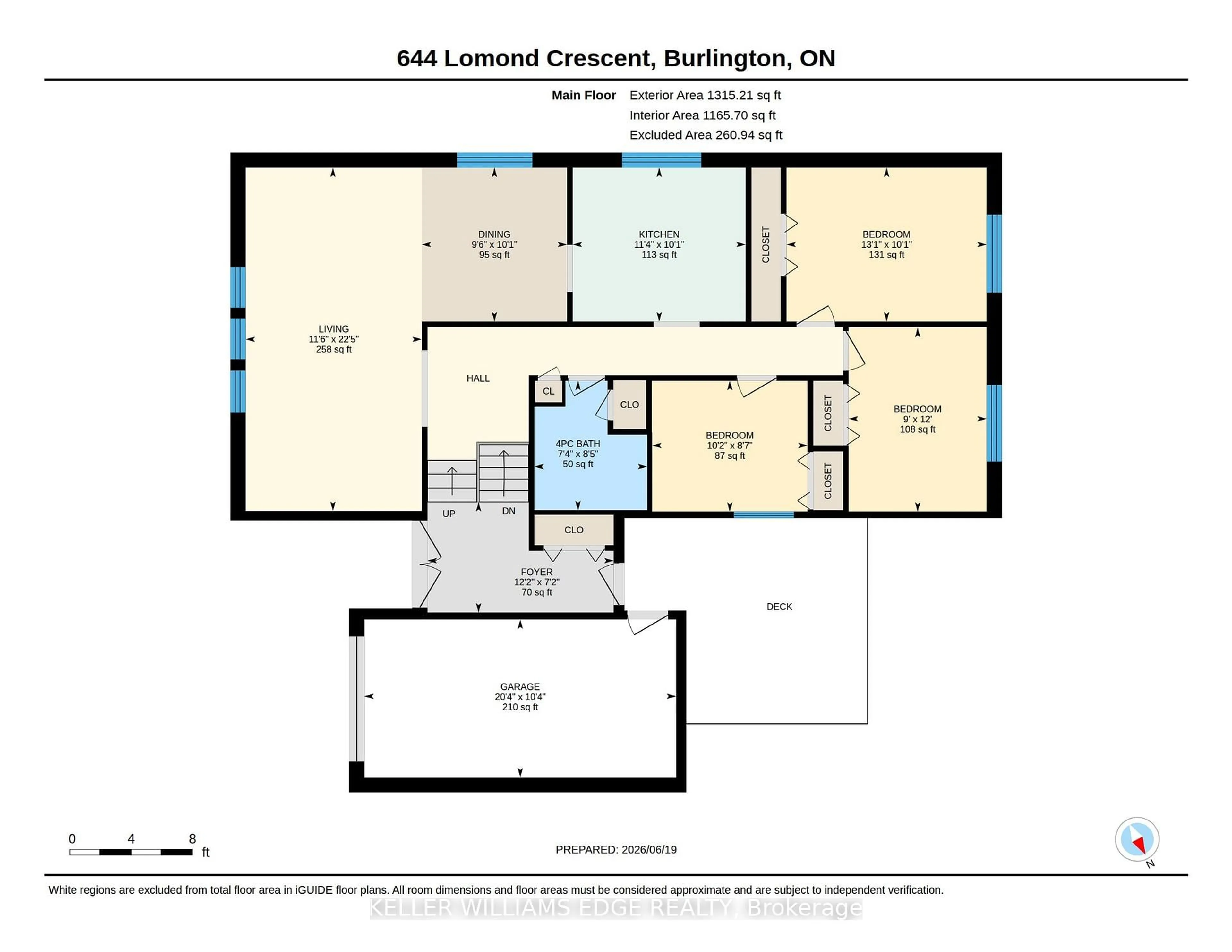 Floor plan for 644 LOMOND Cres, Burlington Ontario L7L 2N9