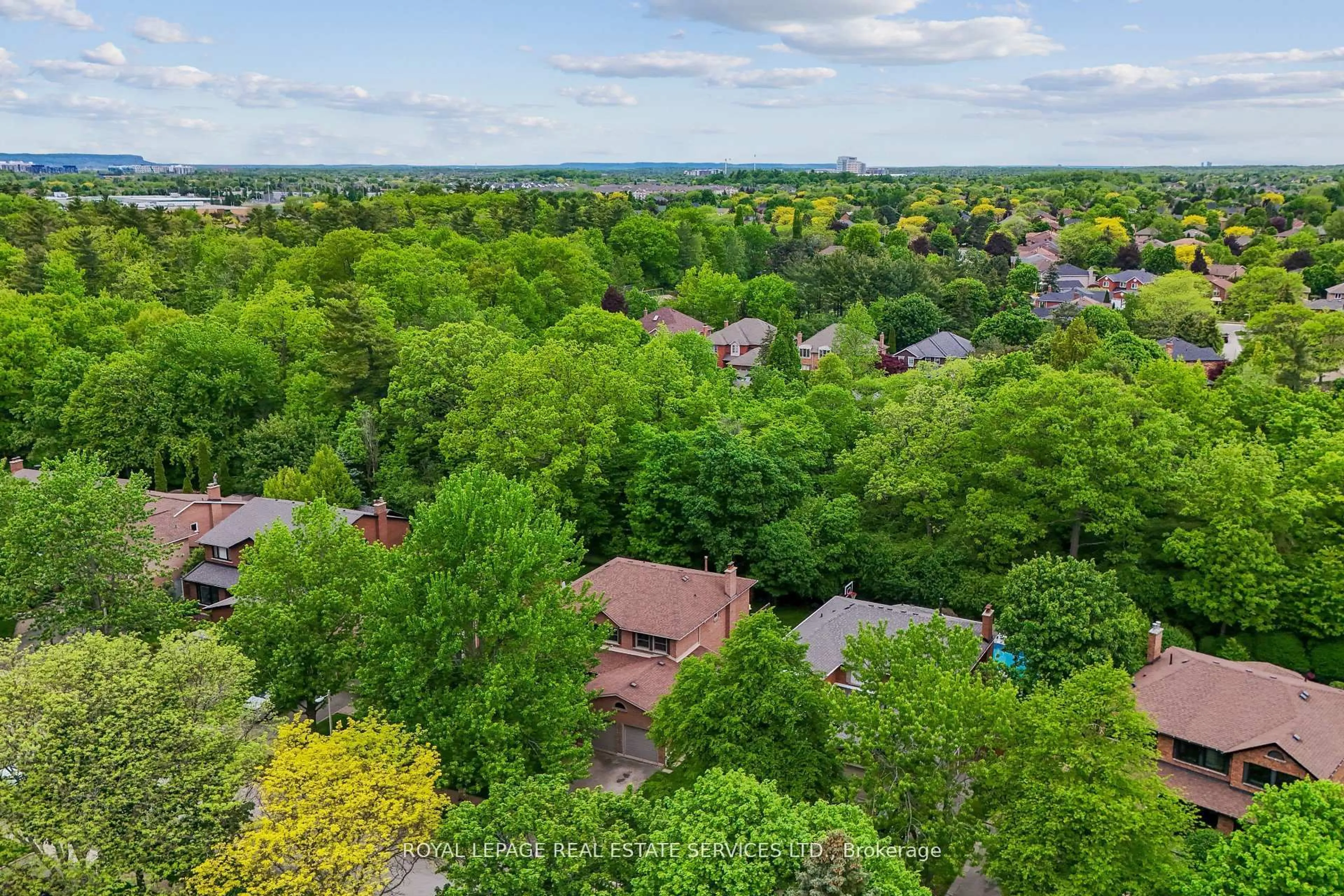 A pic from outside/outdoor area/front of a property/back of a property/a pic from drone, forest/trees view for 1262 Old Colony Rd, Oakville Ontario L6M 1J8