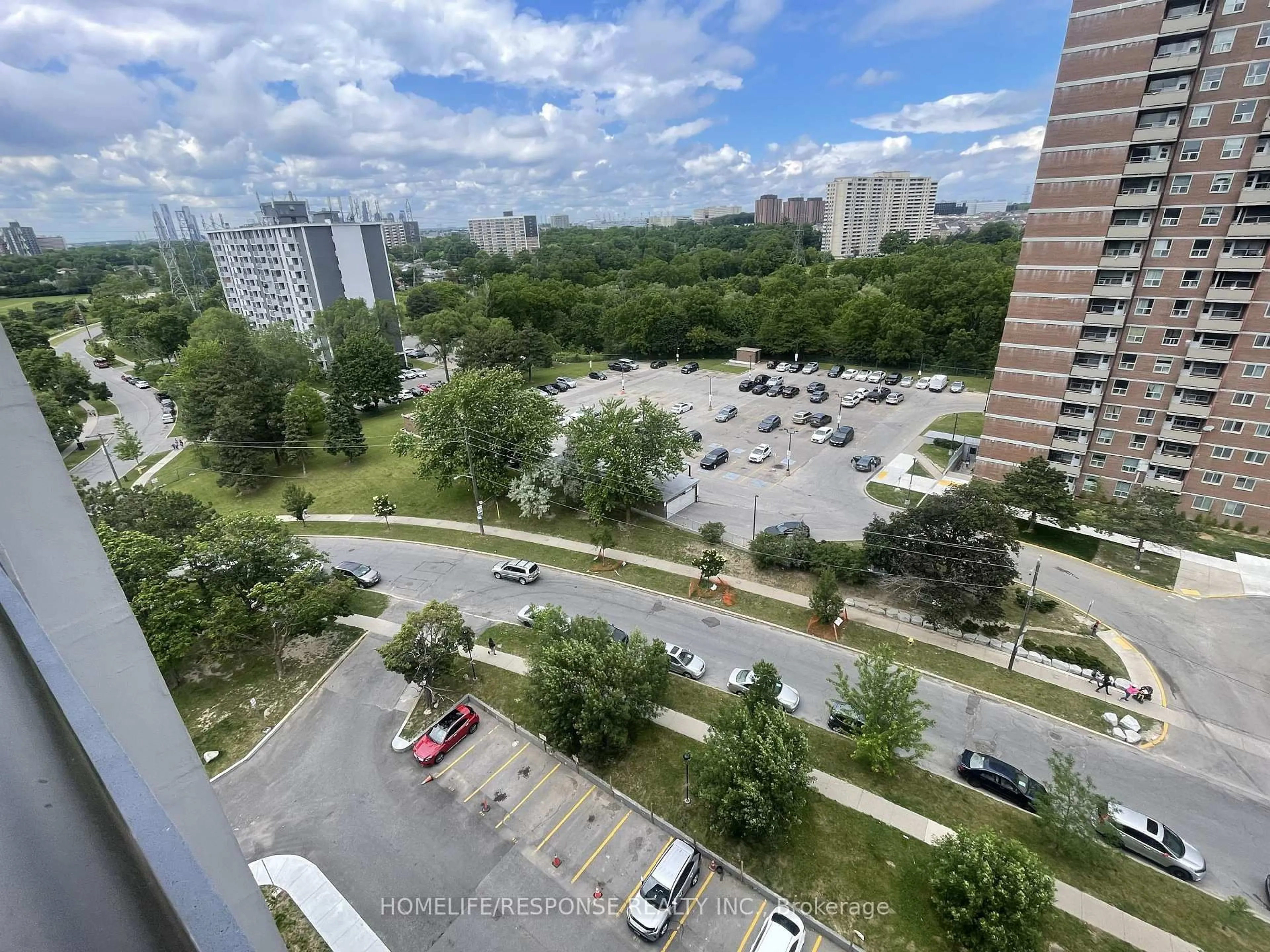 A pic from outside/outdoor area/front of a property/back of a property/a pic from drone, city buildings view from balcony for 10 TOBERMORY Dr #1203, Toronto Ontario M3N 2Y5