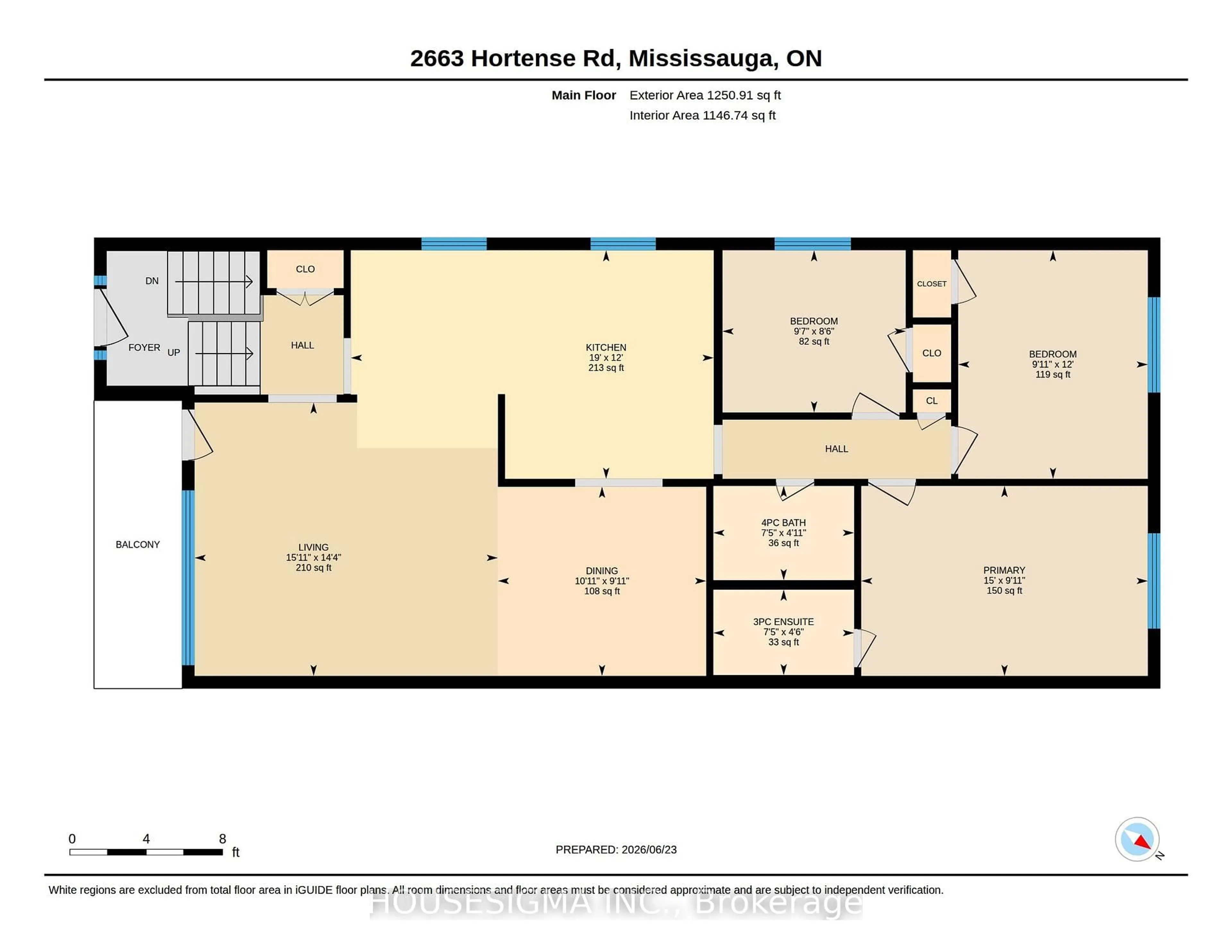 Floor plan for 2663 Hortense Rd, Mississauga Ontario L5L 1V6