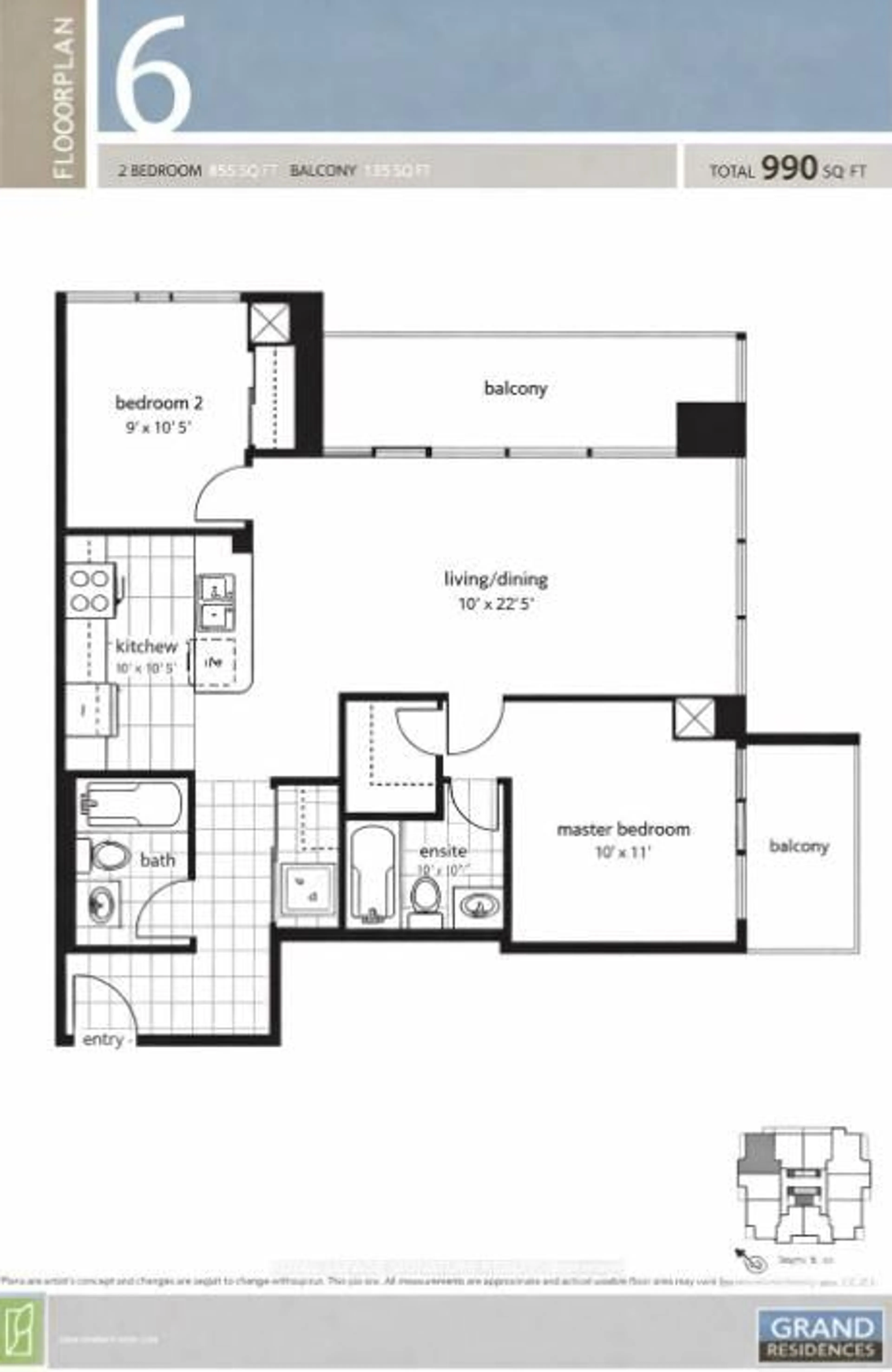 Floor plan for 4070 Confederation Pkwy #2109, Mississauga Ontario L5B 0E9