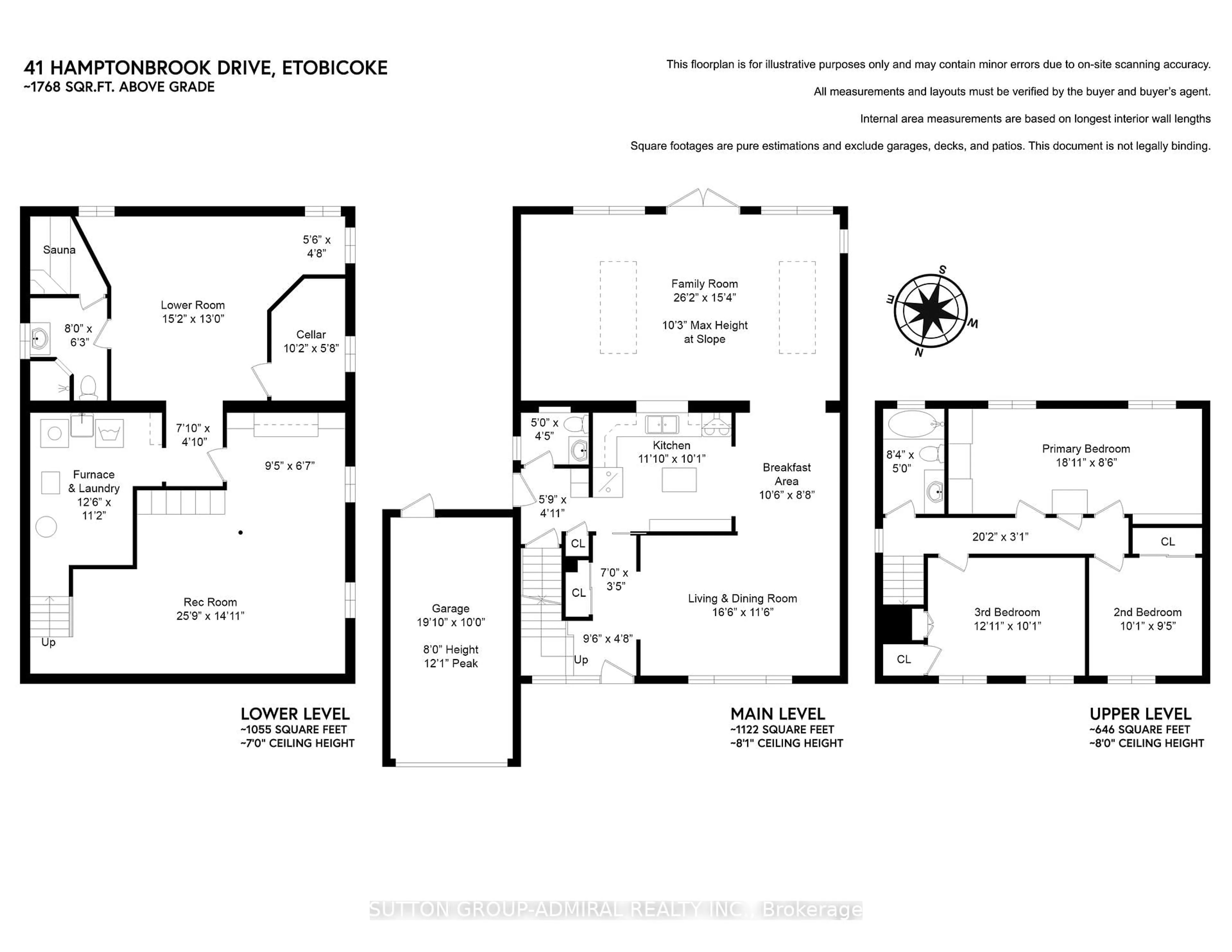 Floor plan for 41 Hamptonbrook Dr, Toronto Ontario M9P 1A2