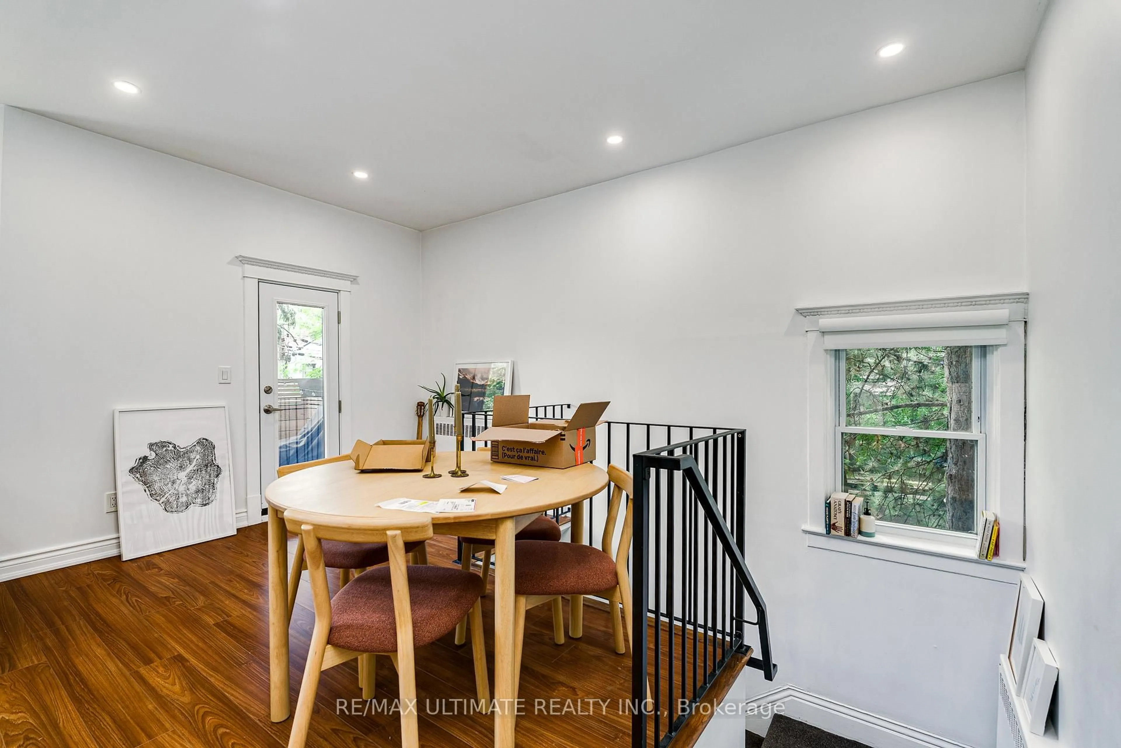 Dining room, wood/laminate floor for 56 WRIGHT Ave, Toronto Ontario M6R 1K8