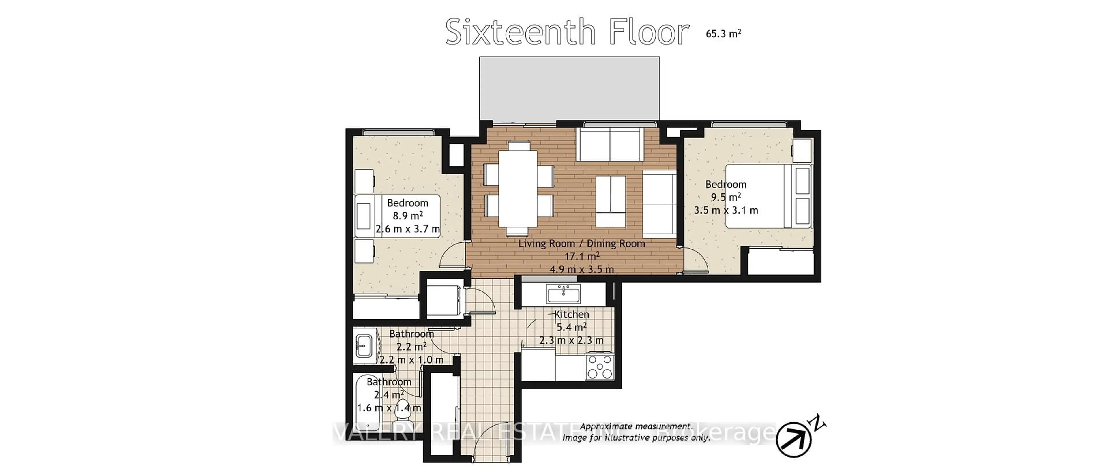 Floor plan for 700 Humberwood Blvd #1626, Toronto Ontario M9W 7J4