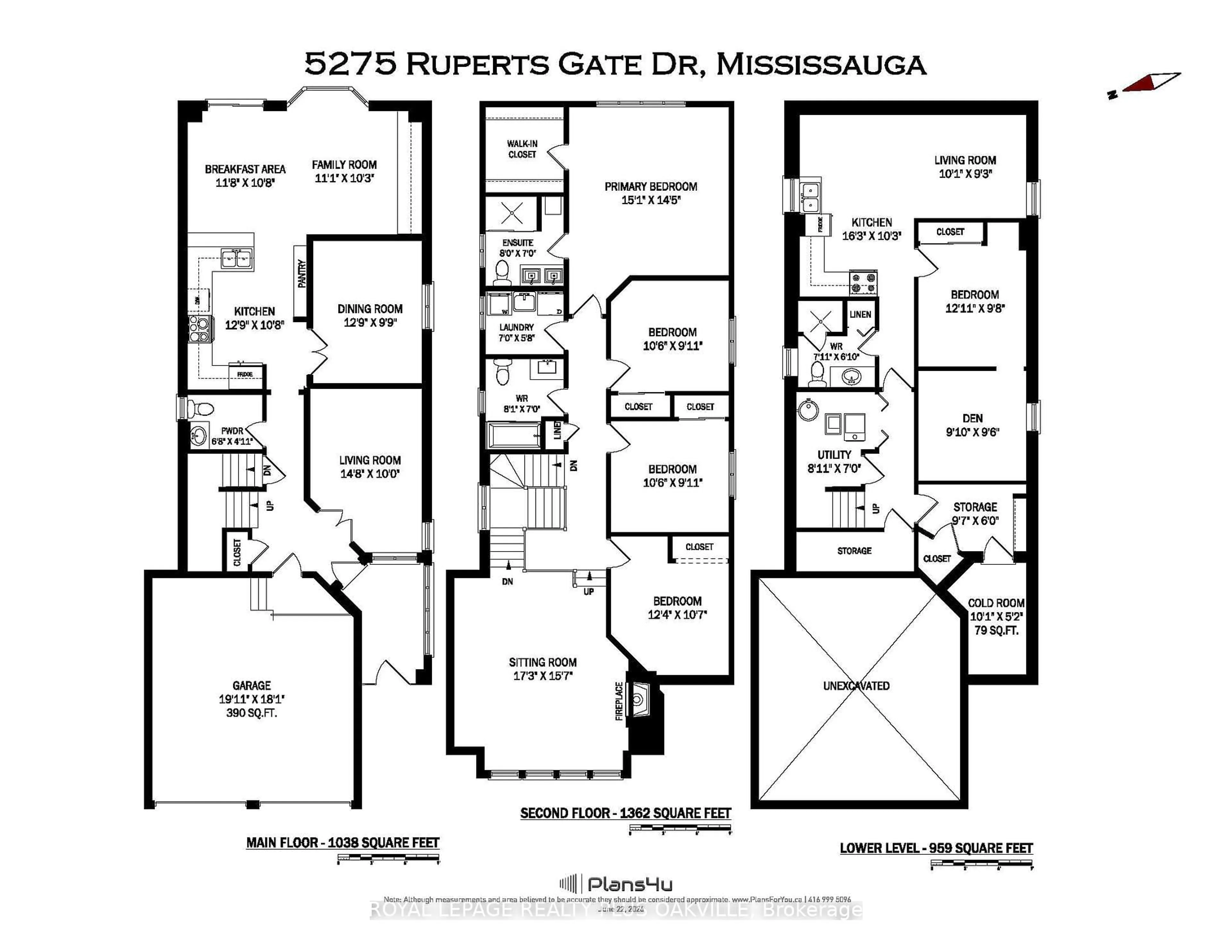 Floor plan for 5275 Ruperts Gate Dr, Mississauga Ontario L5M 5W3