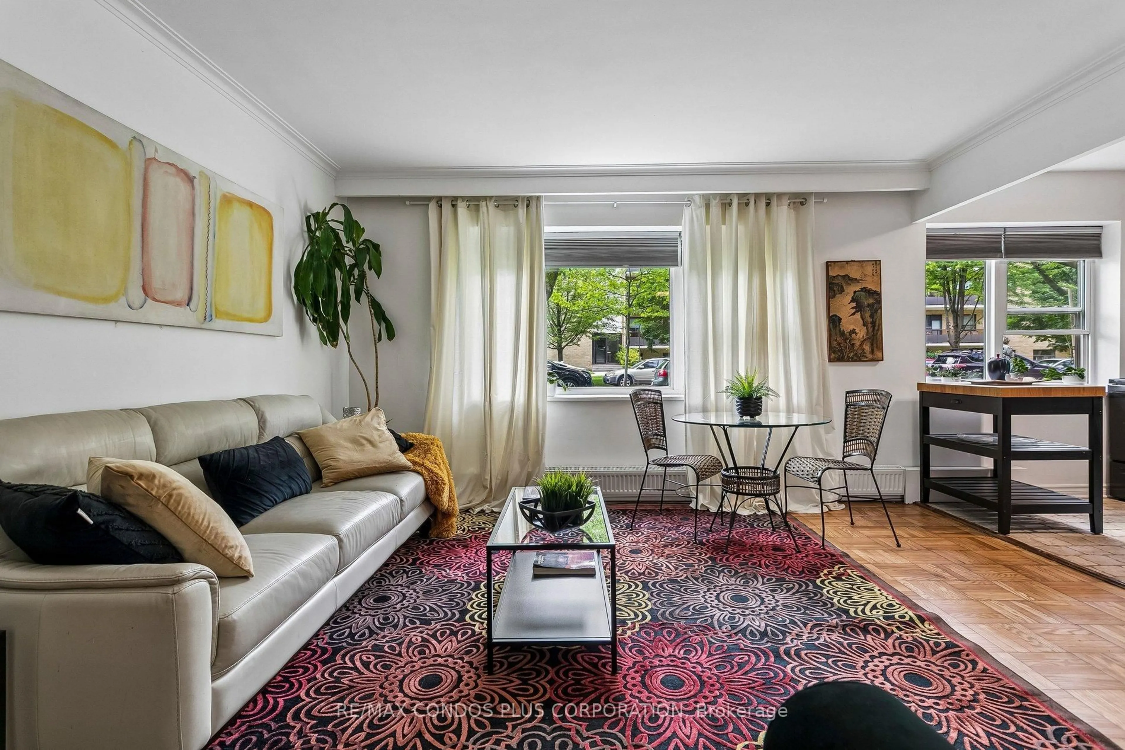 Living room with furniture, unknown for 185 Stephen Dr #101, Toronto Ontario M8Y 3N5
