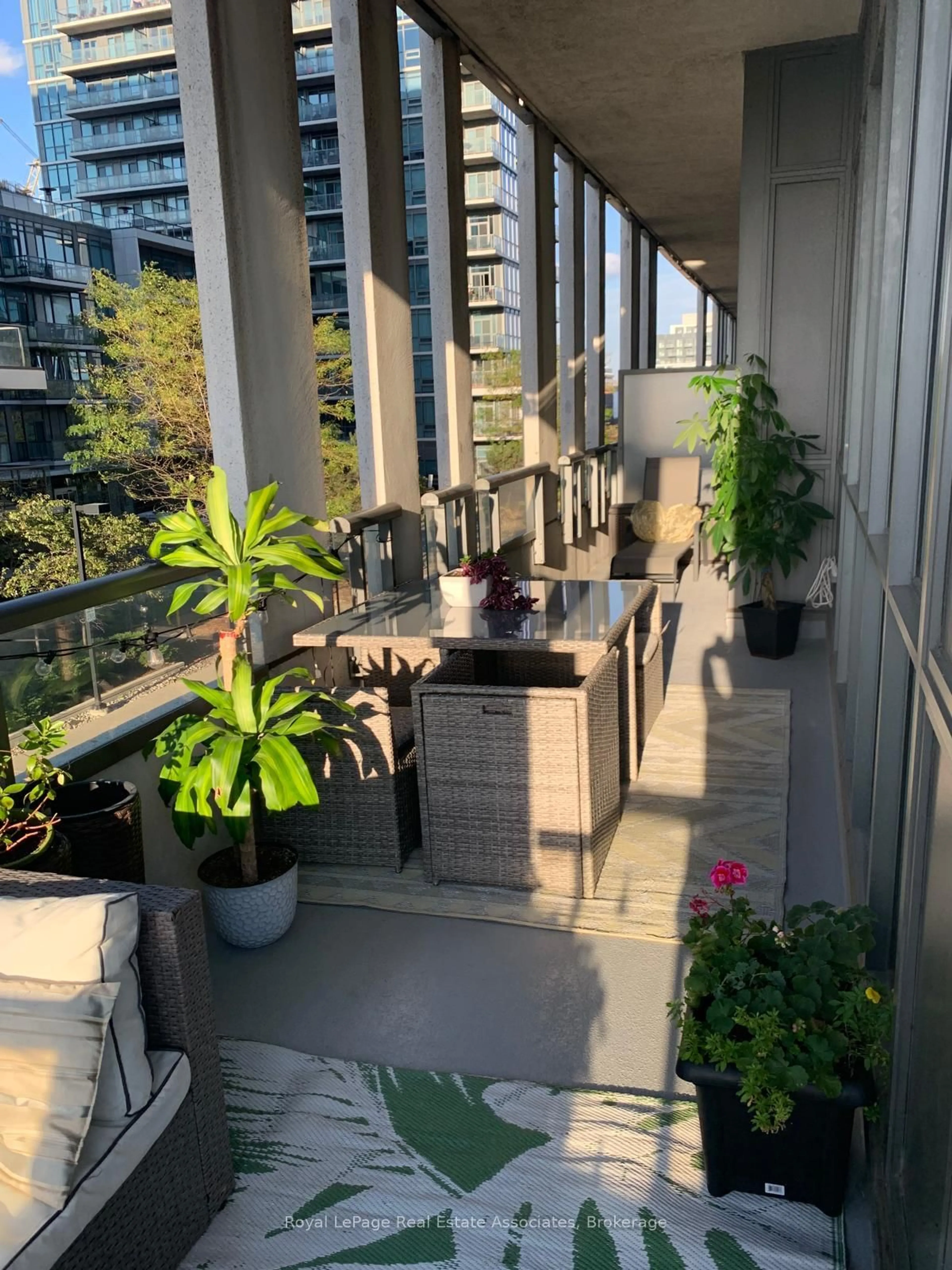 Balcony in the apartment, city buildings view from balcony for 15 Zorra St #209, Toronto Ontario M8Z 4Z6