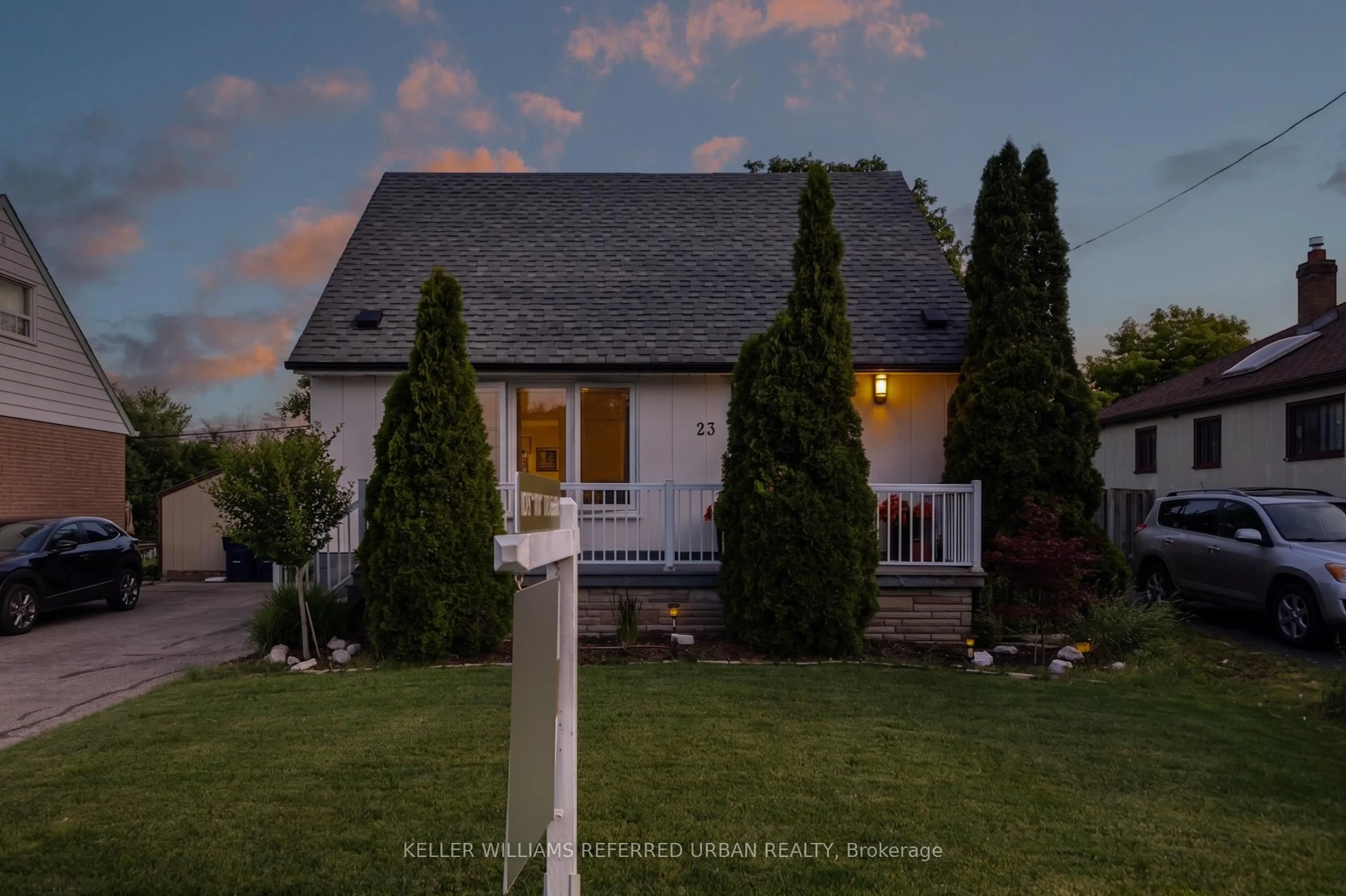 A pic from outside/outdoor area/front of a property/back of a property/a pic from drone, street for 23 Allenby Ave, Toronto Ontario M9W 1S5